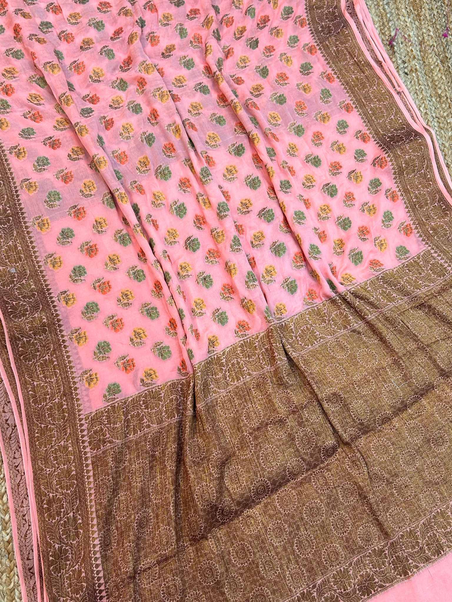 Pure Khaddi Chiffon Banarasi Saree