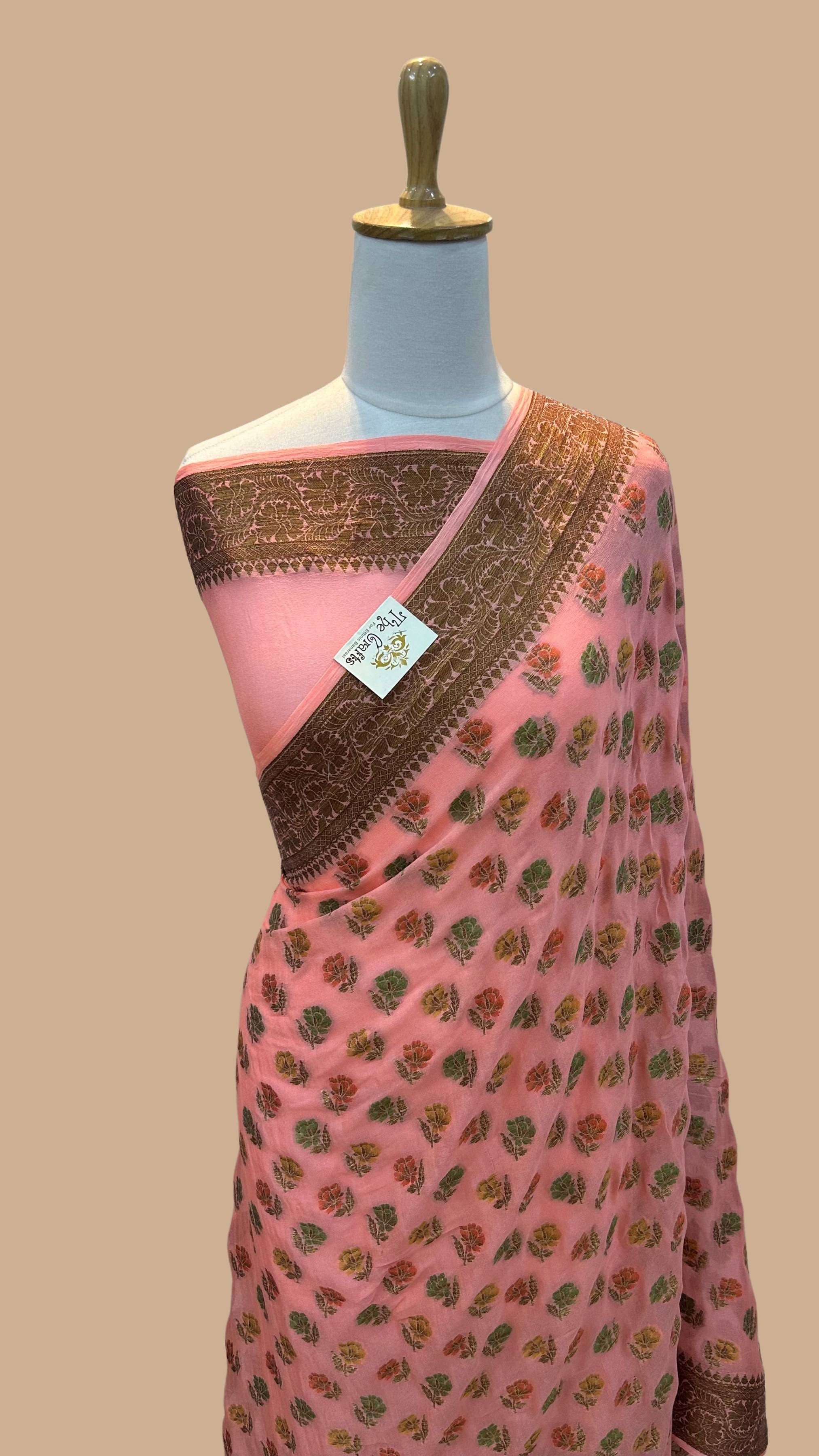 Pure Khaddi Chiffon Banarasi Saree