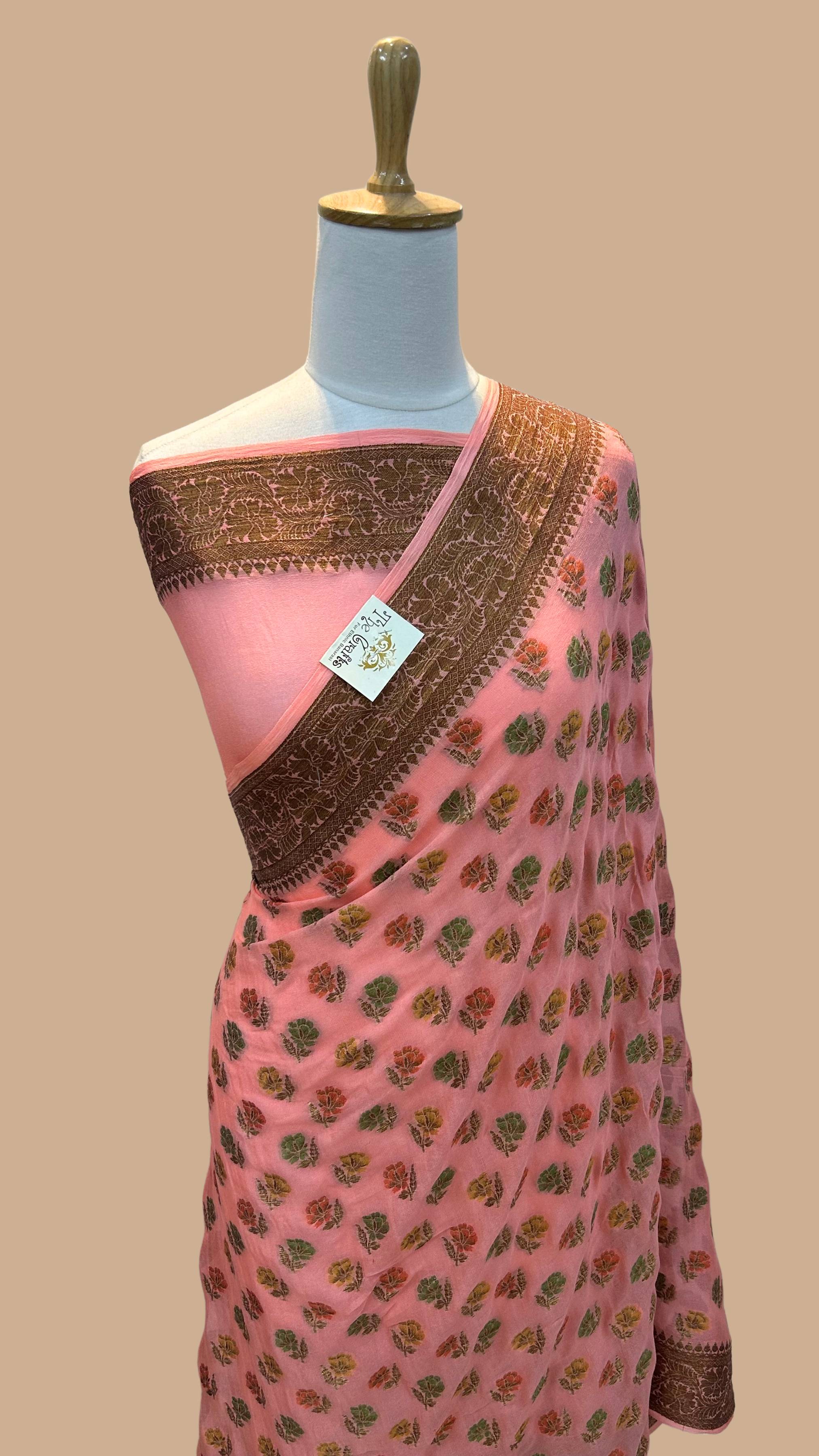 Pure Khaddi Chiffon Banarasi Saree