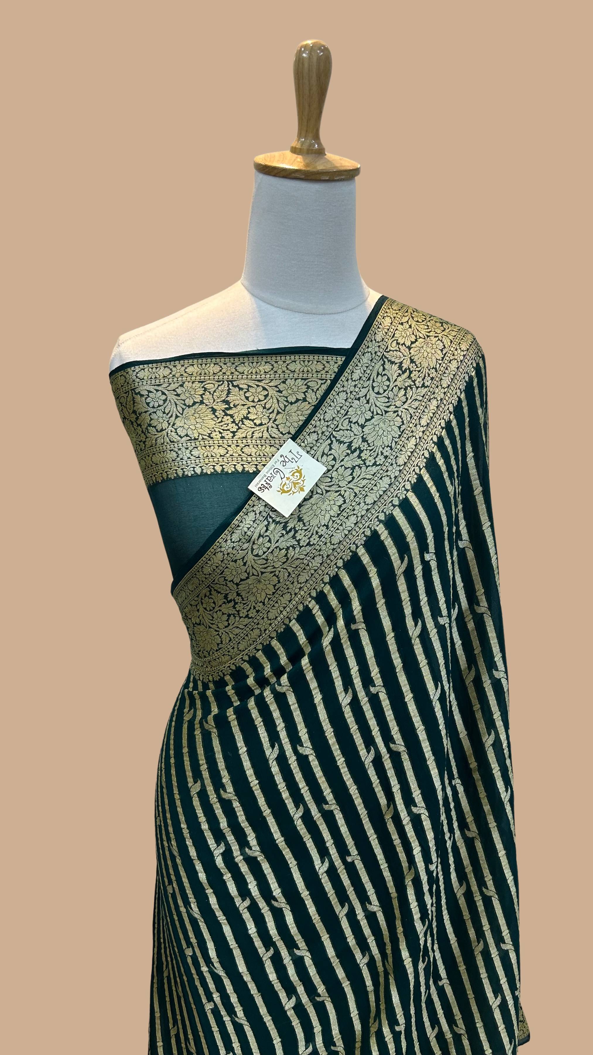 Pure Khaddi Chiffon Banarasi Saree