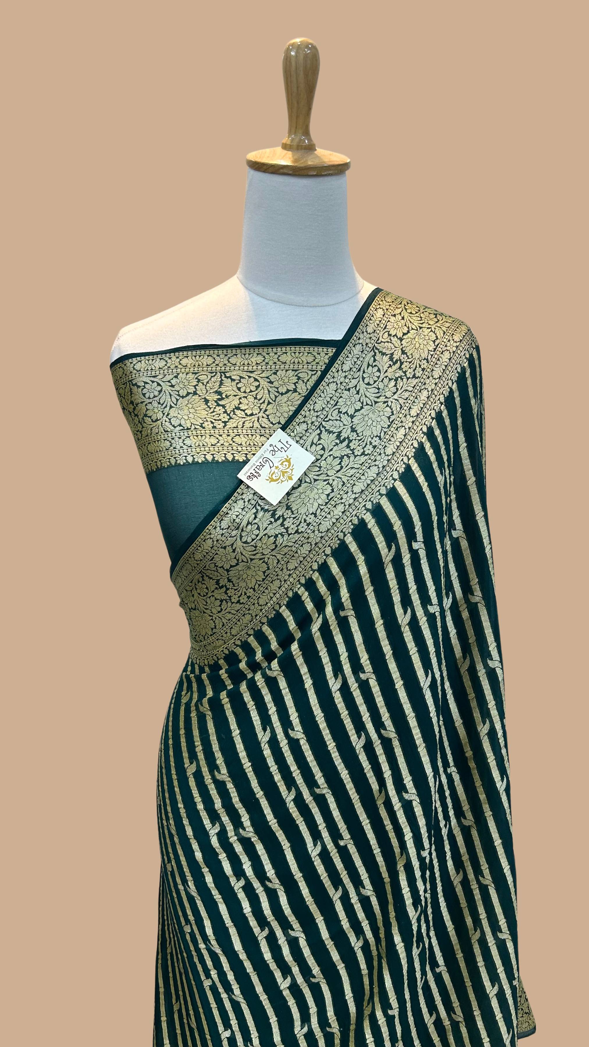 Pure Khaddi Chiffon Banarasi Saree