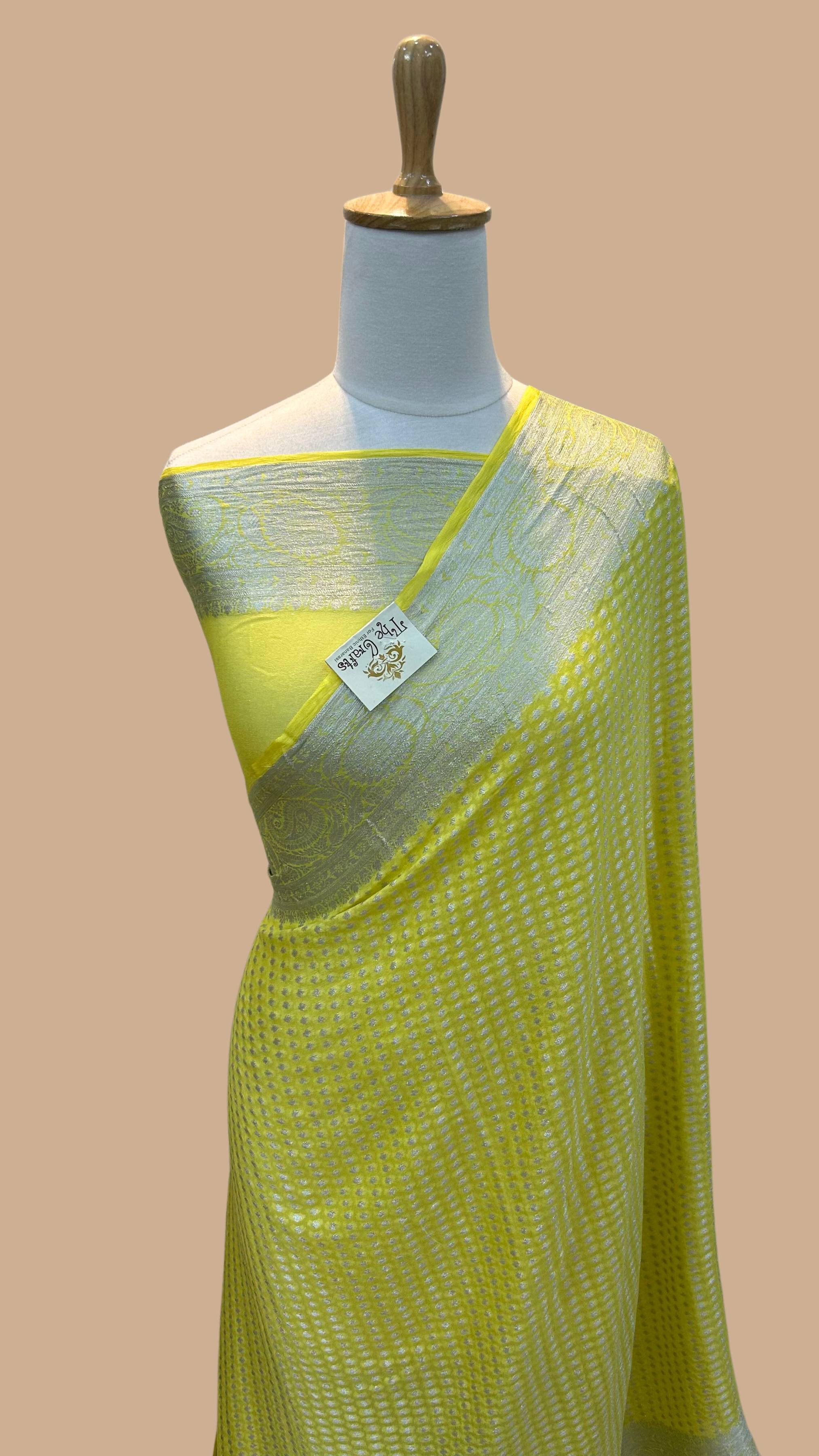 Pure Khaddi Chiffon Banarasi Saree