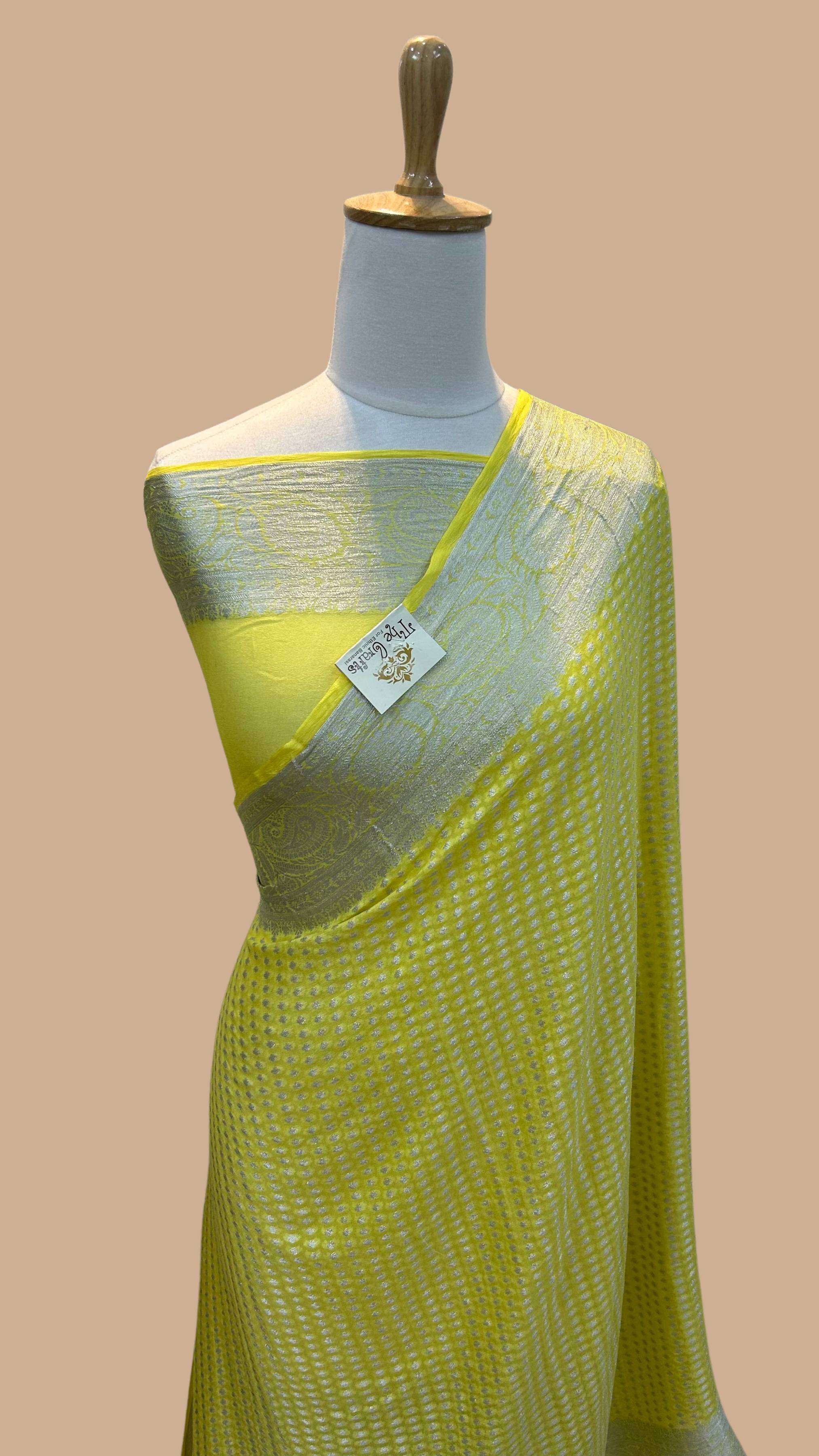 Pure Khaddi Chiffon Banarasi Saree