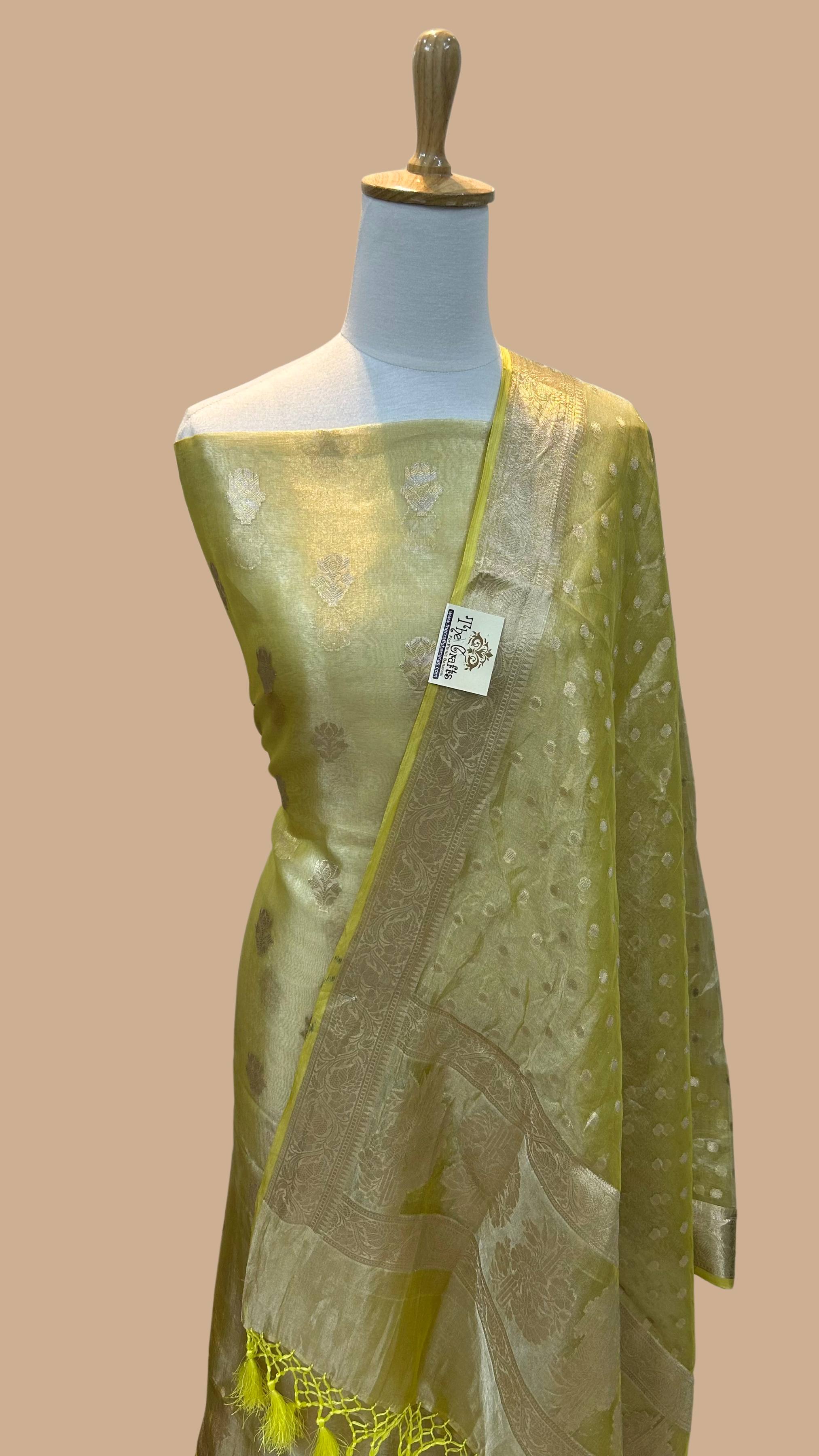 Pure Tissue Silk Banarasi Dress Material