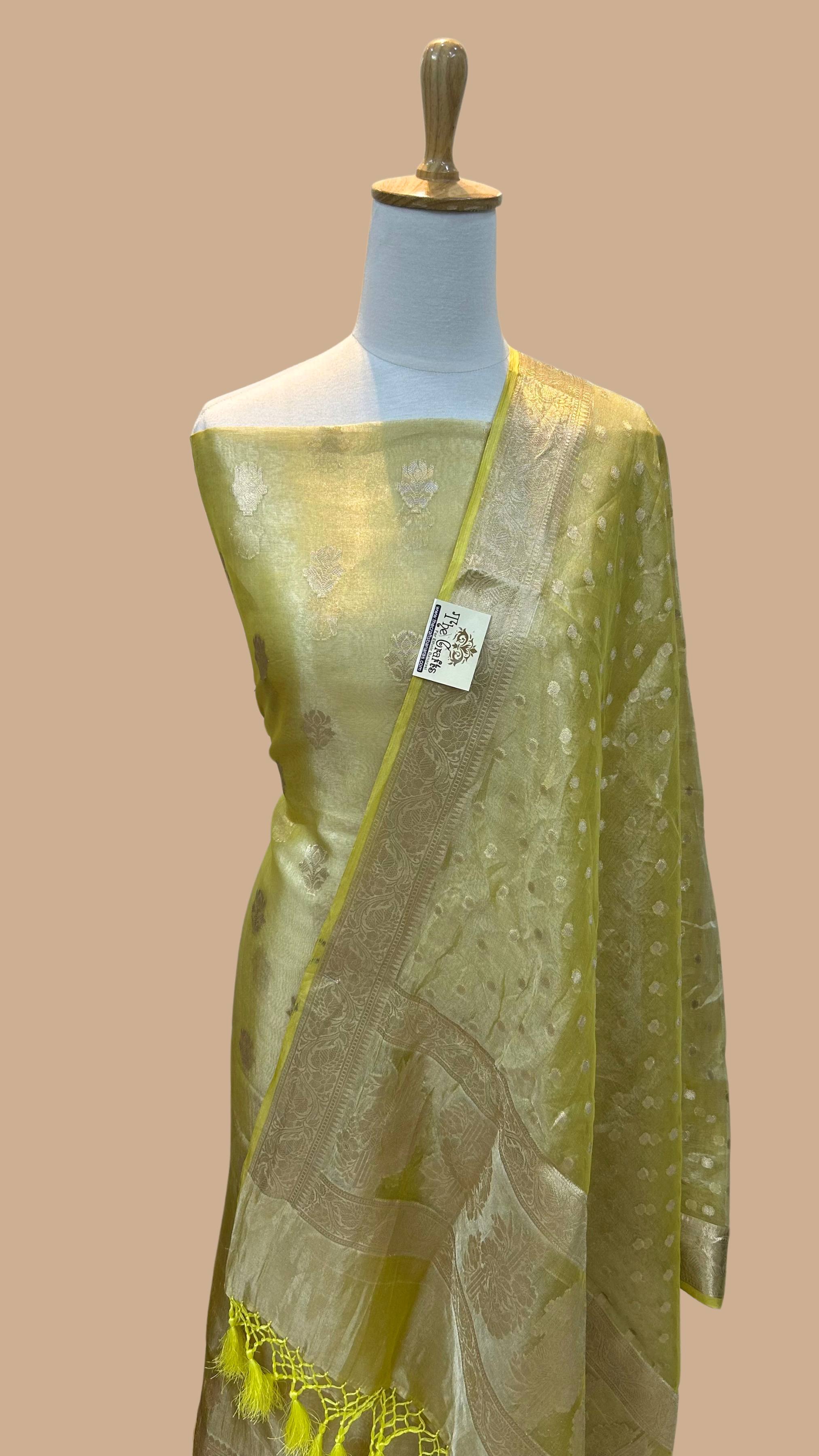 Pure Tissue Silk Banarasi Dress Material