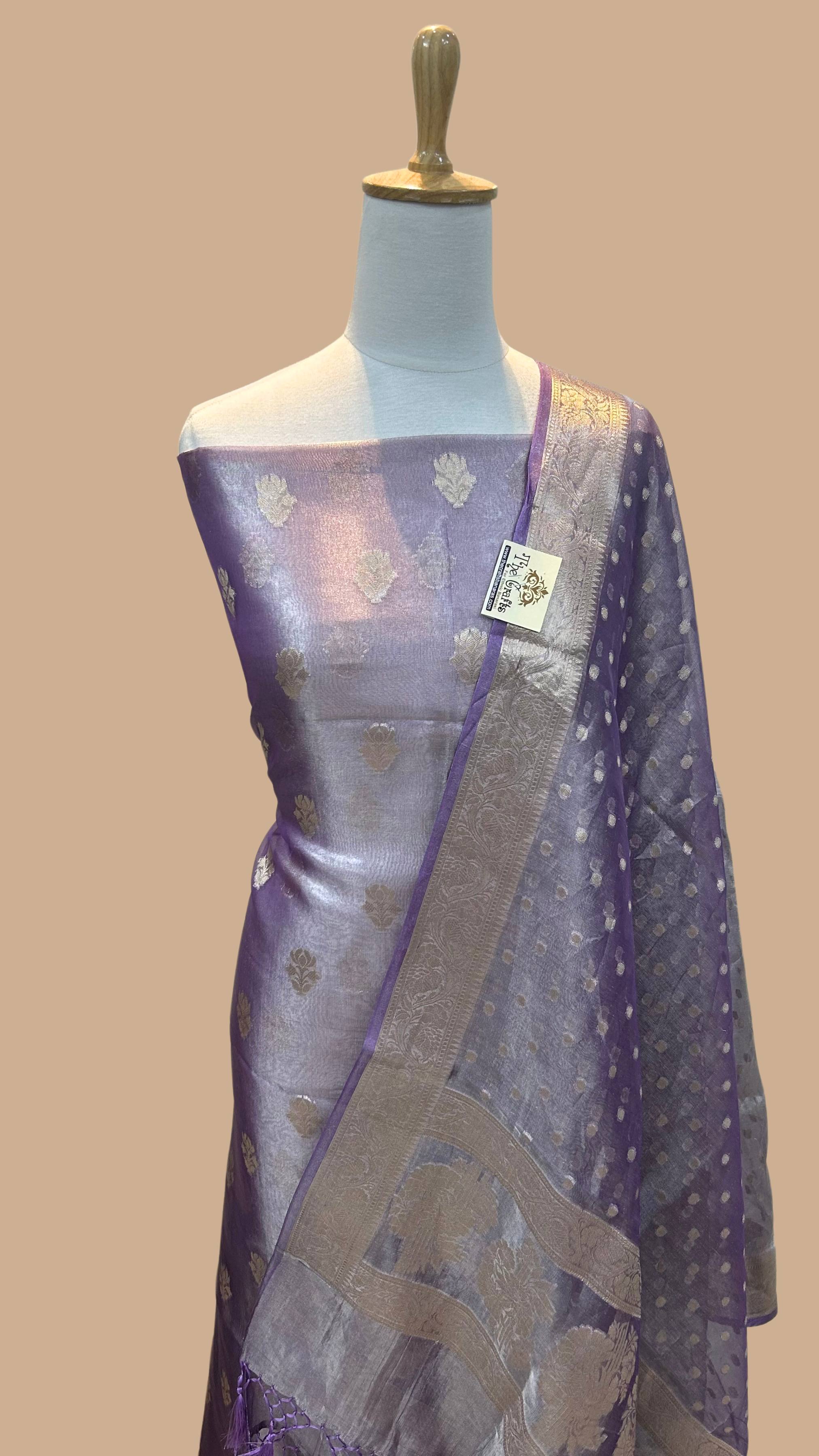 Pure Tissue Silk Banarasi Dress Material