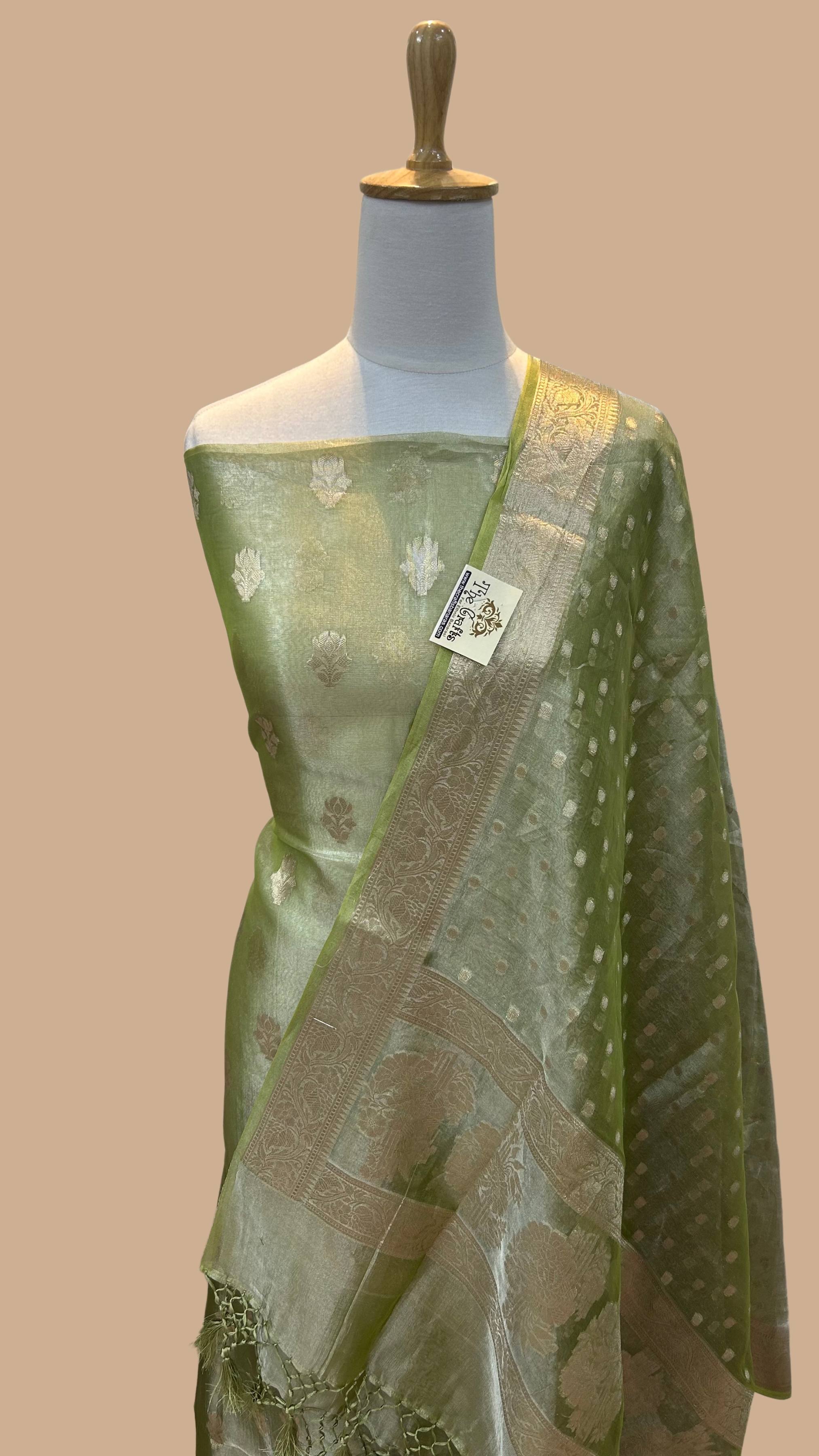 Pure Tissue Silk Banarasi Dress Material