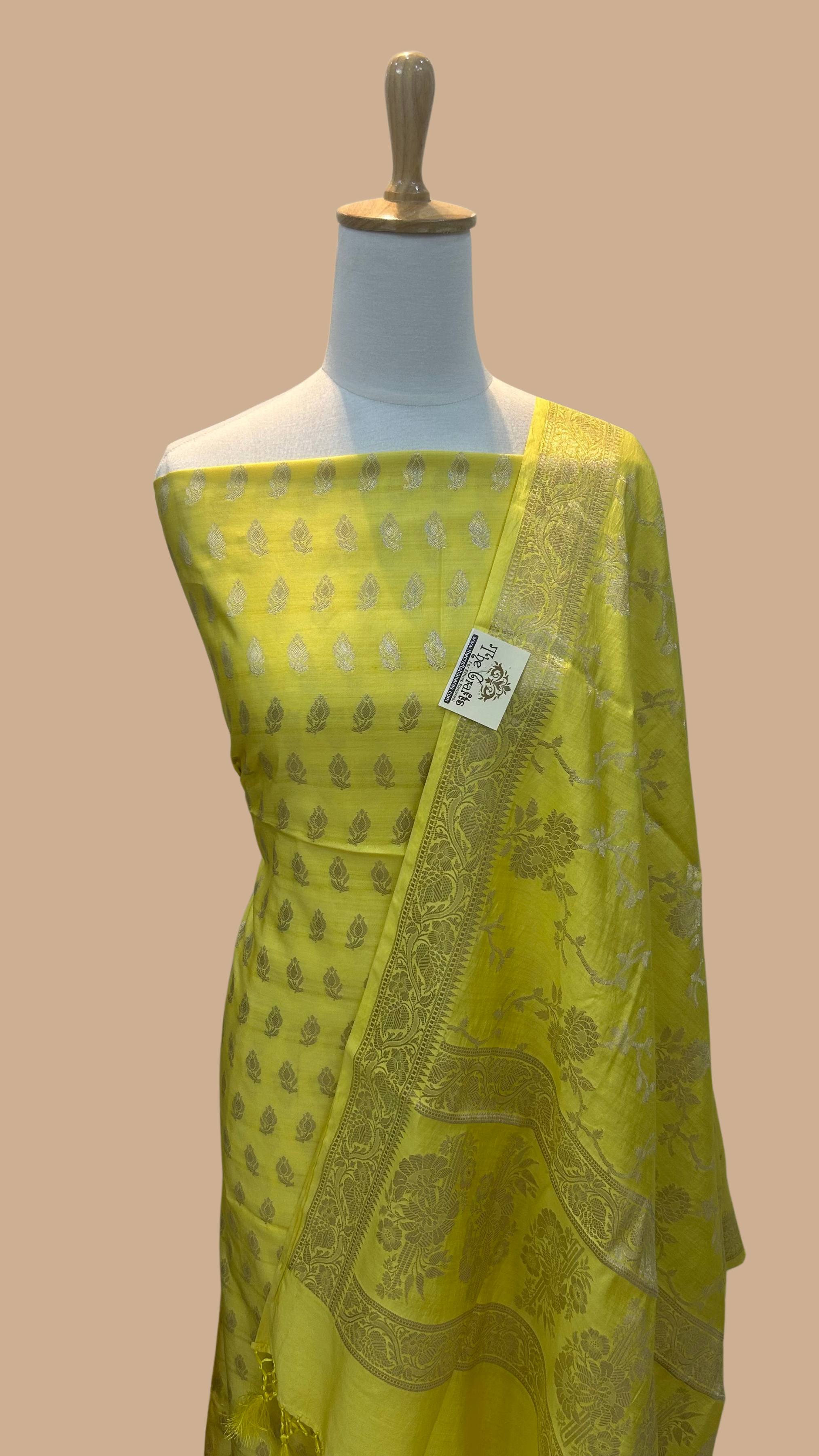 Pure Chiniya Silk Banarasi Dress Material