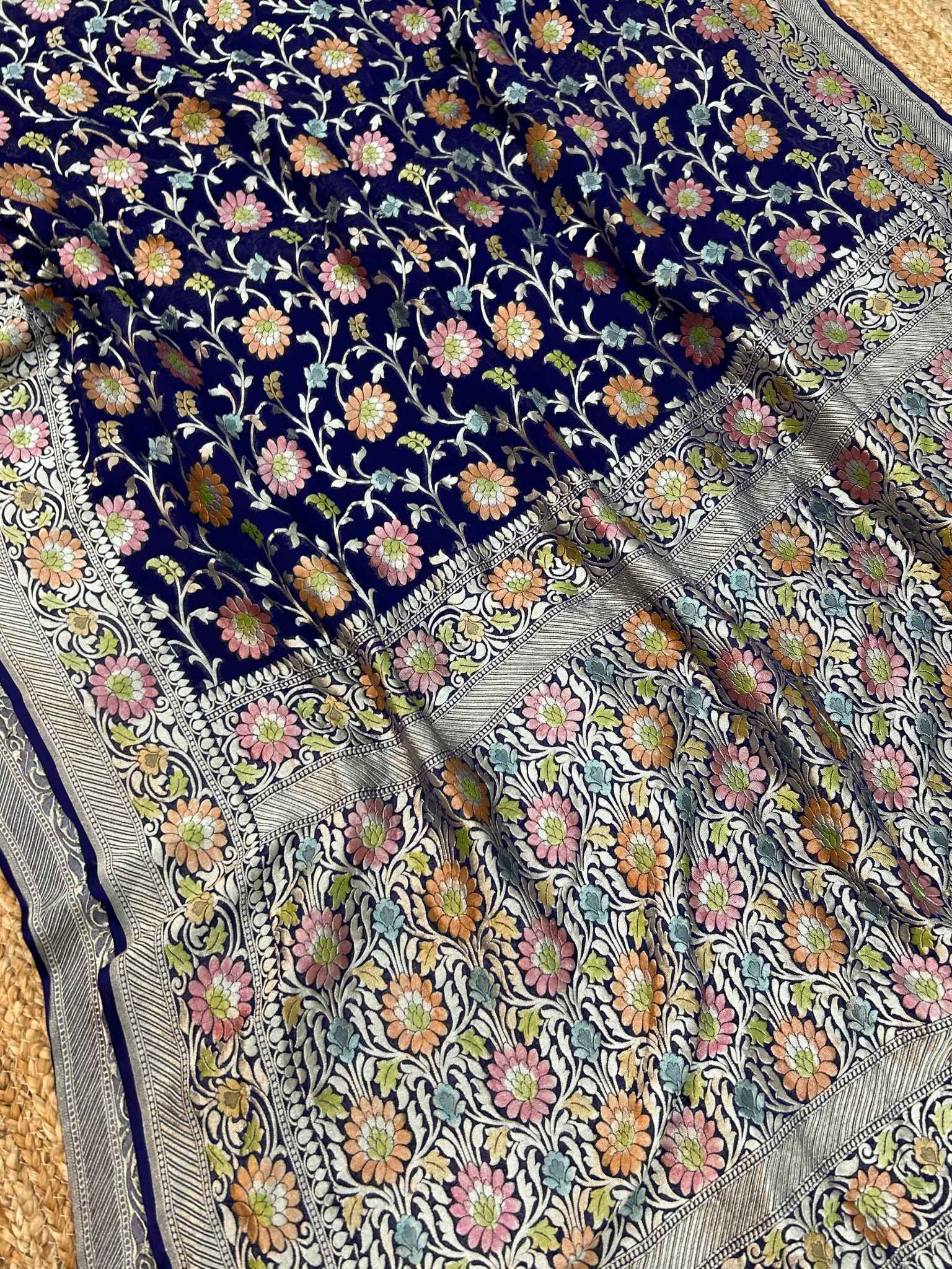 Khaddi Georgette Handloom Banarasi Saree