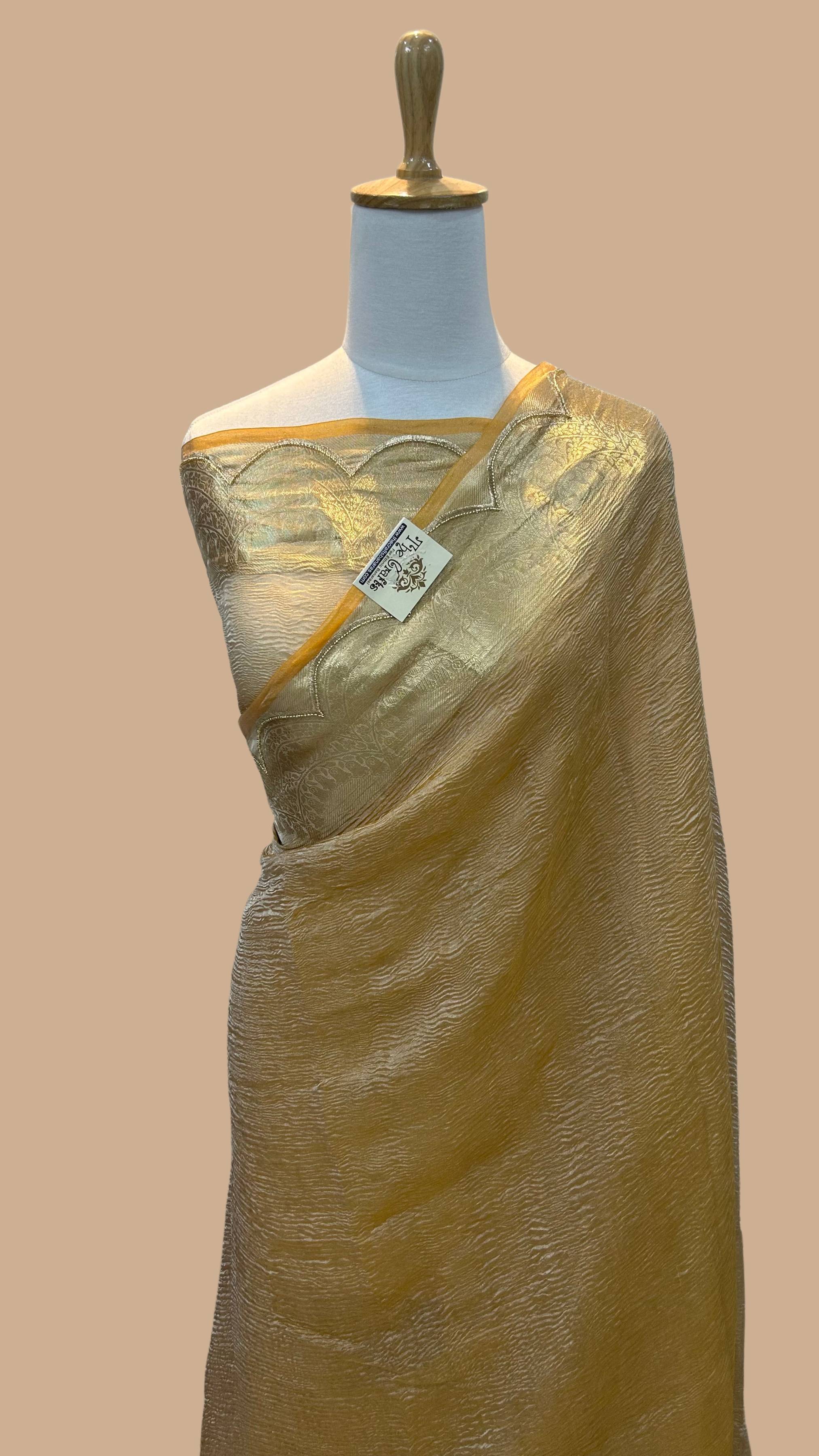 Pure Crush Tissue Silk Banarasi Saree