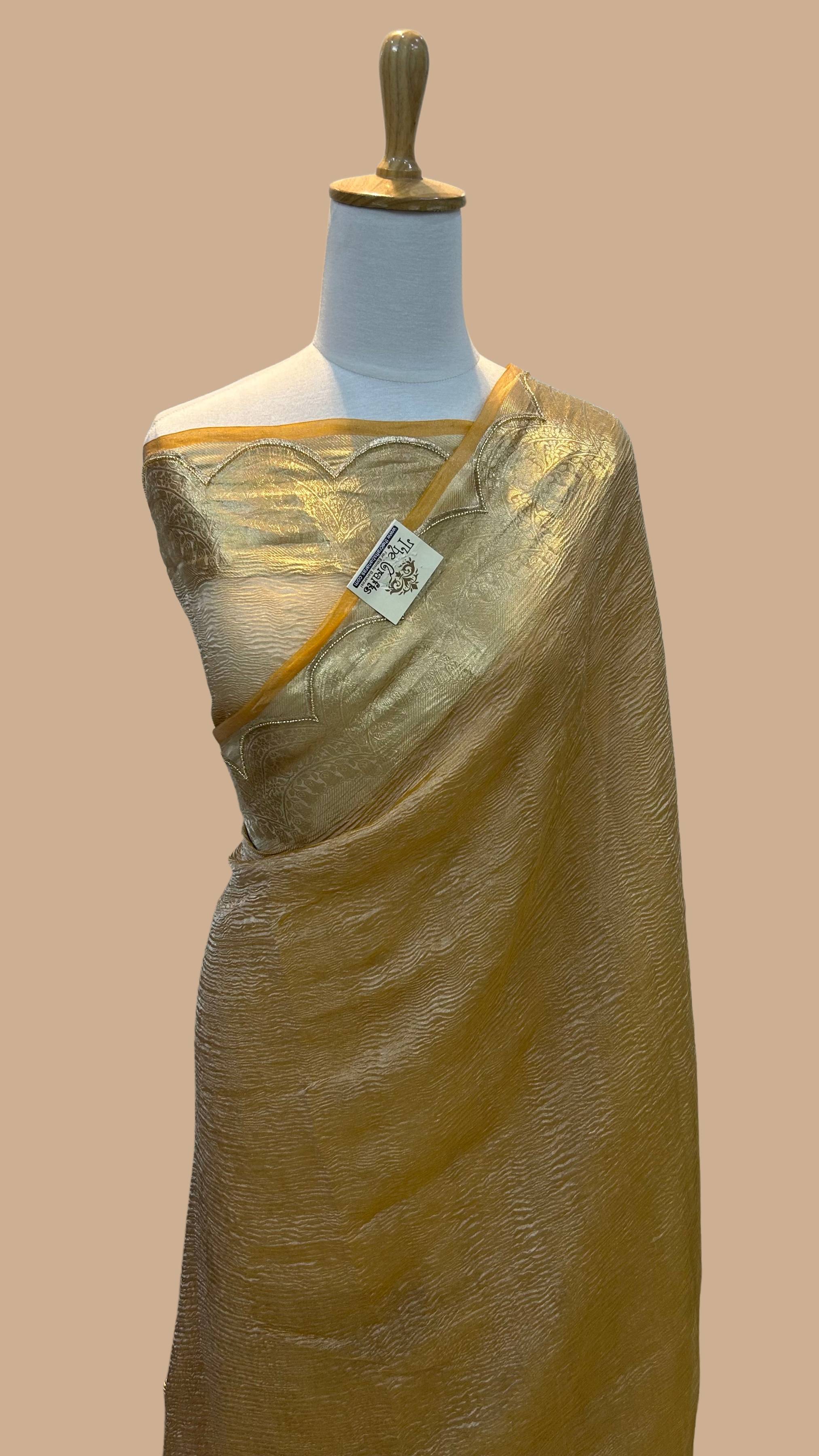 Pure Crush Tissue Silk Banarasi Saree