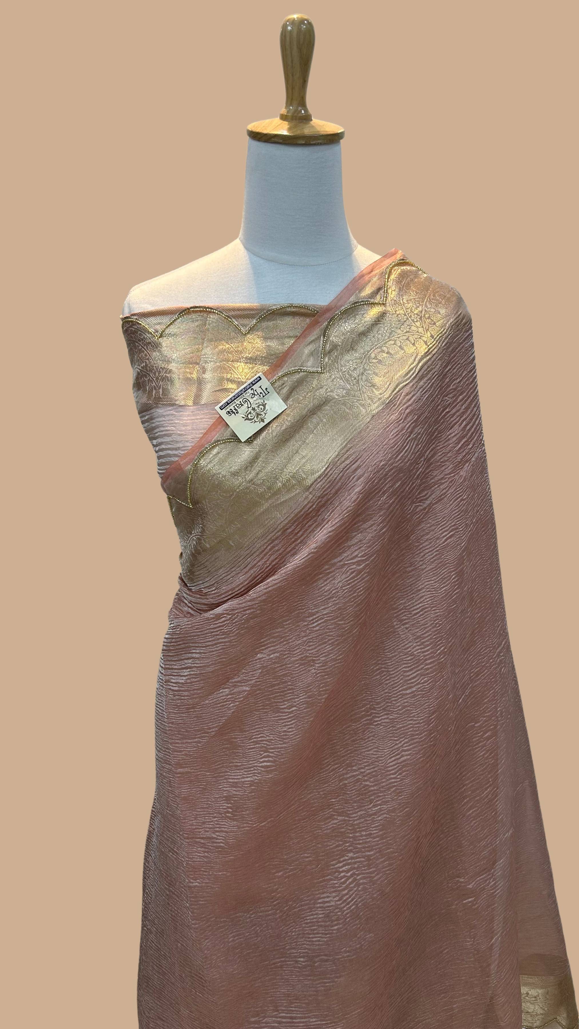 Pure Crush Tissue Silk Banarasi Saree