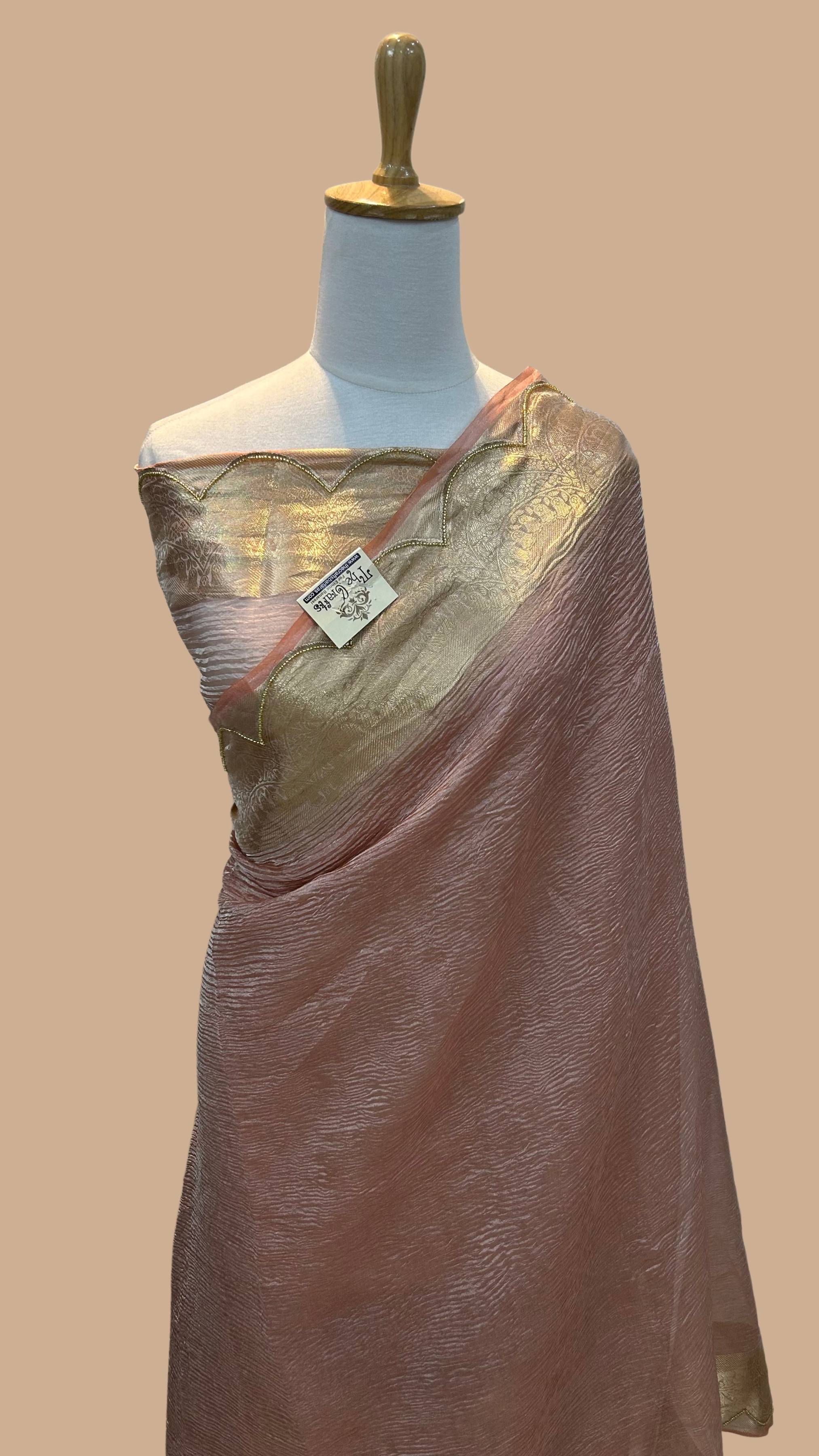 Pure Crush Tissue Silk Banarasi Saree