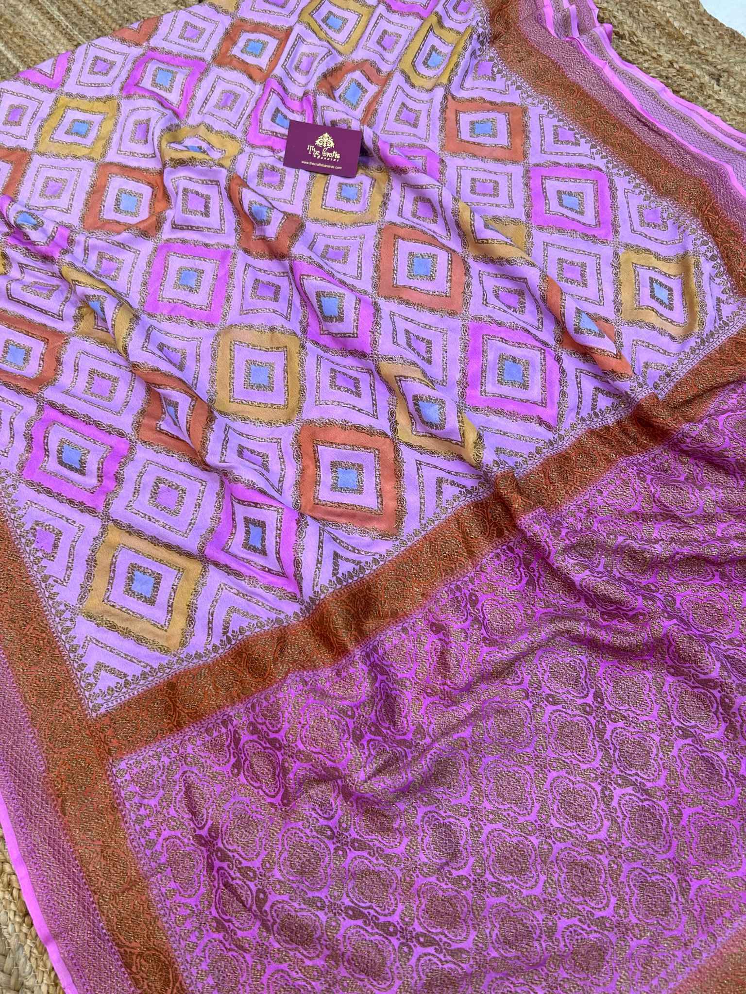 Pure Crepe Georgette Banarasi Saree - Antique Zari