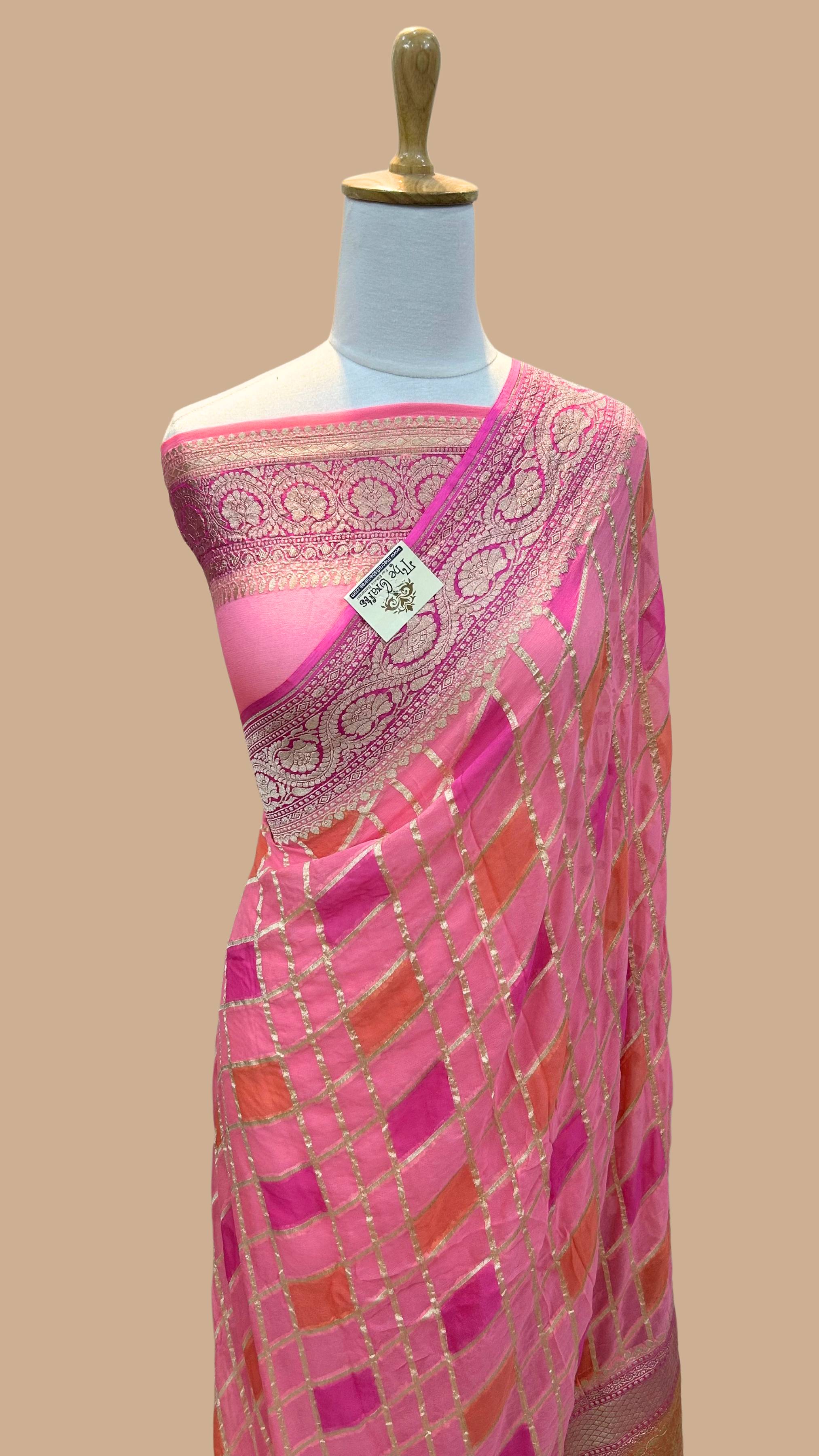 Khaddi Georgette Handloom Banarasi Saree