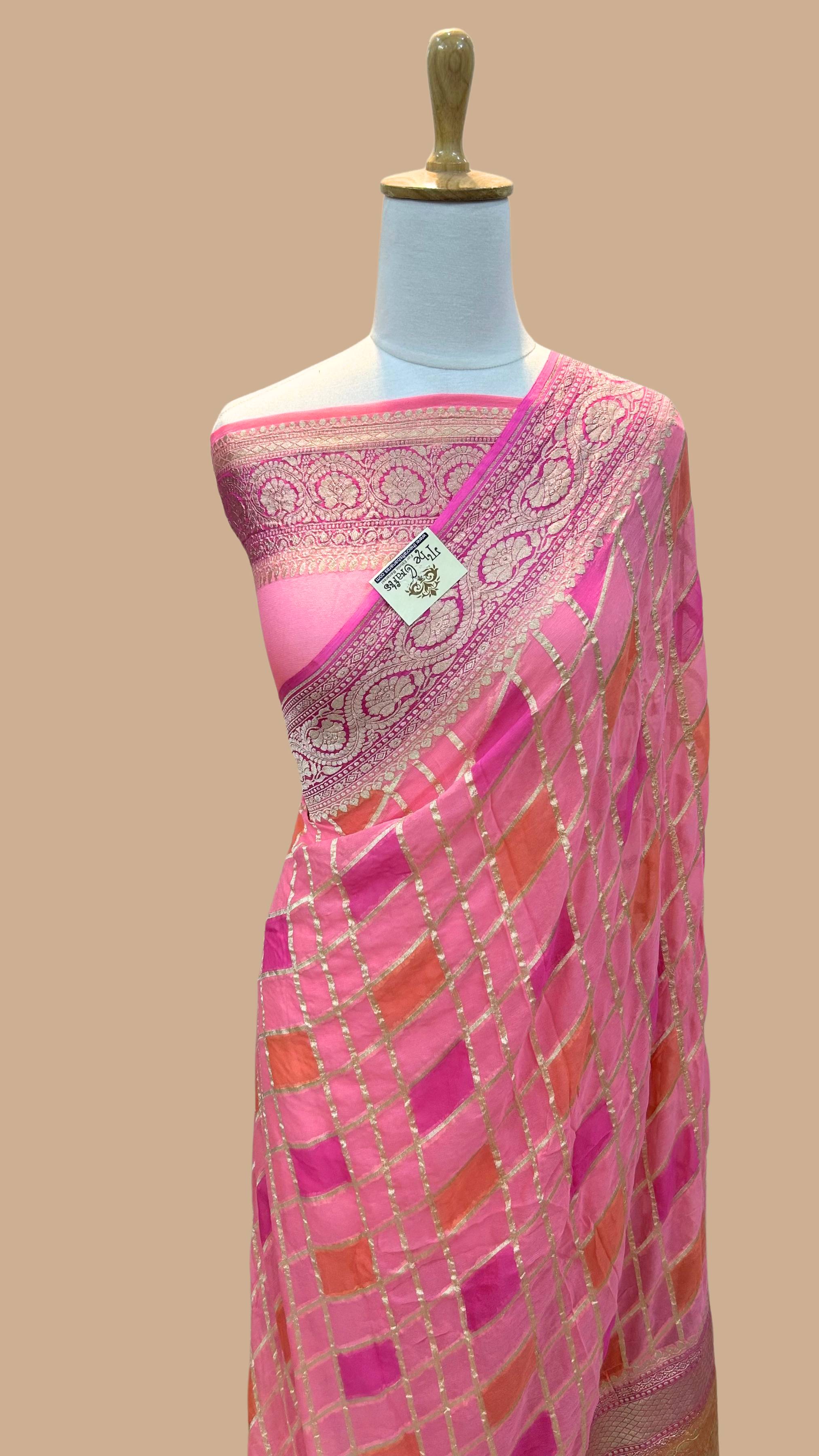 Khaddi Georgette Handloom Banarasi Saree