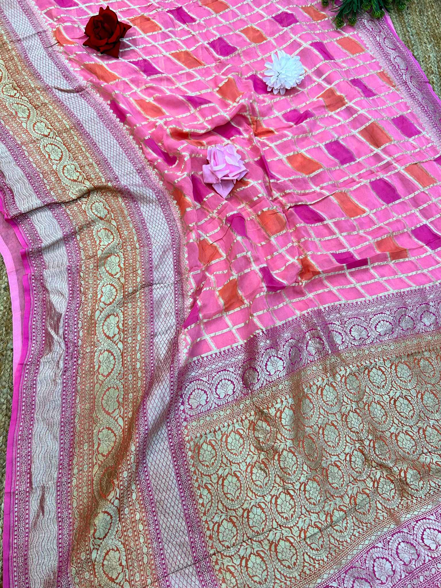 Khaddi Georgette Handloom Banarasi Saree