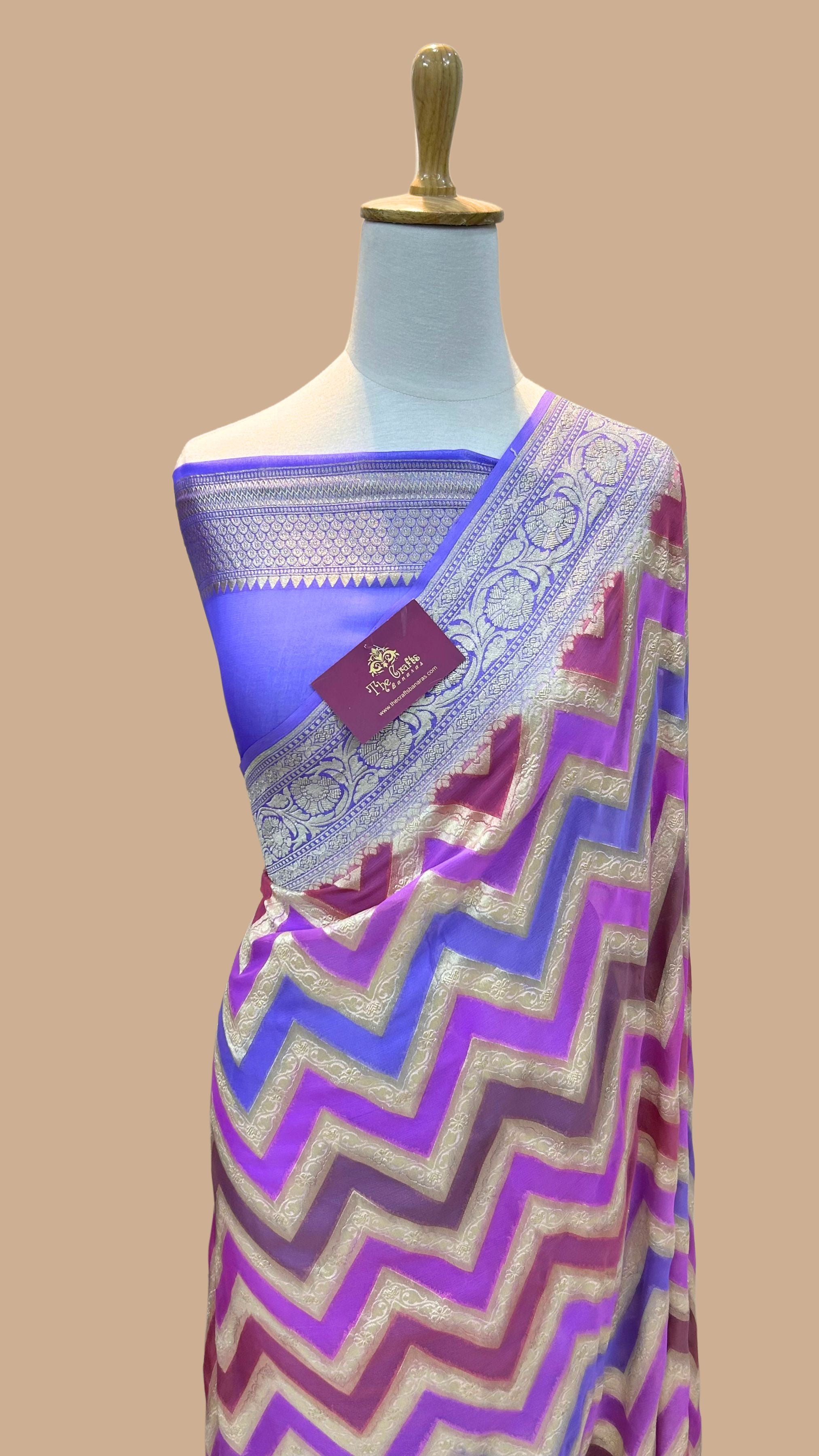 Khaddi Georgette Handloom Banarasi Saree