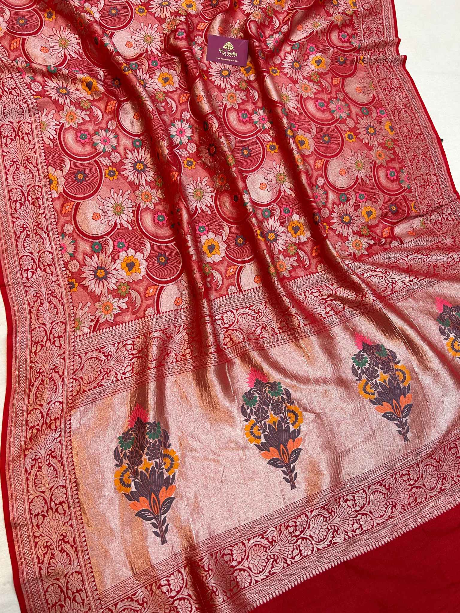 Tussar Georgette Handloom Banarasi Saree - Meenakari