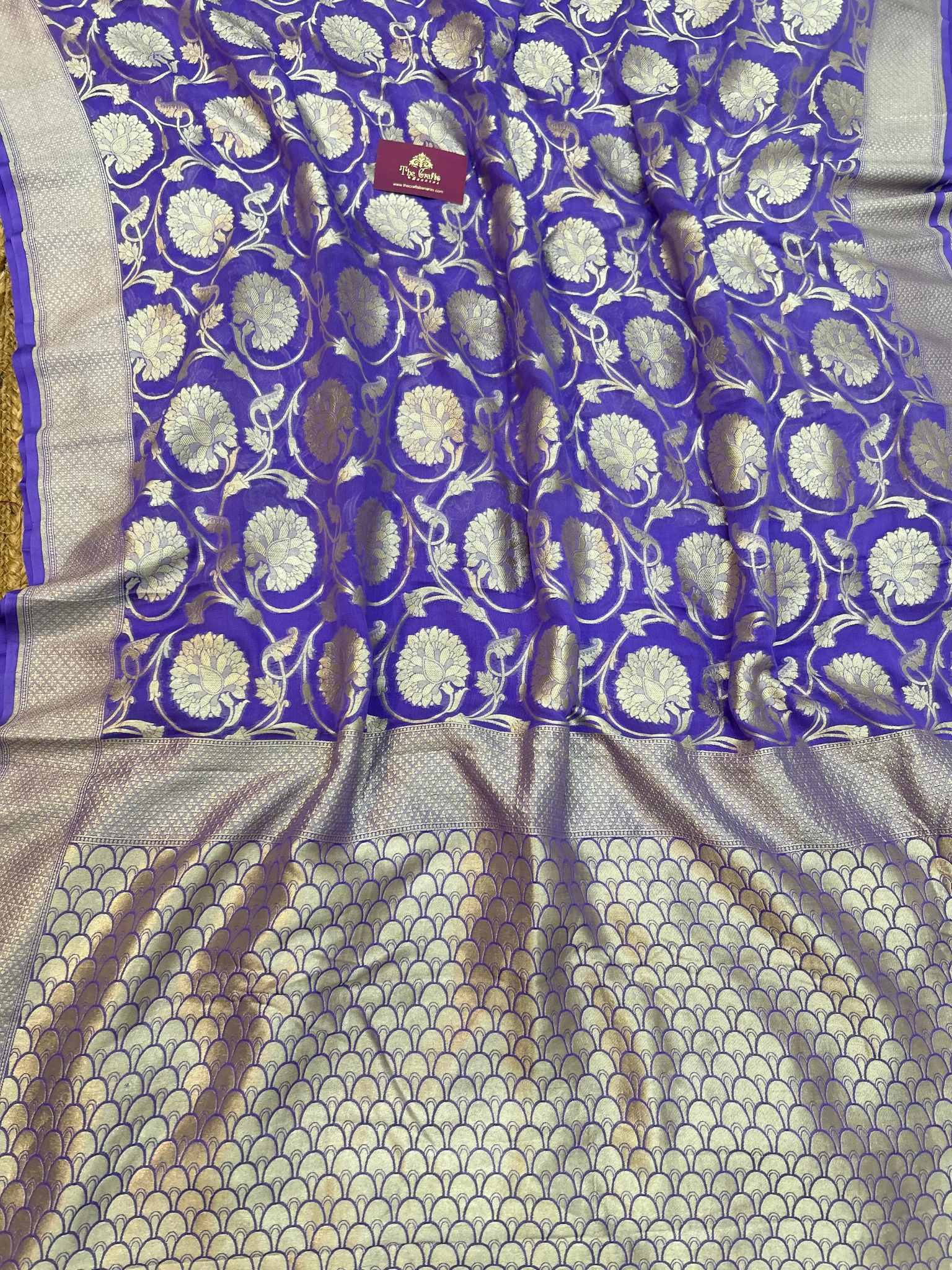 Khaddi Georgette Banarasi Saree - Water Zari