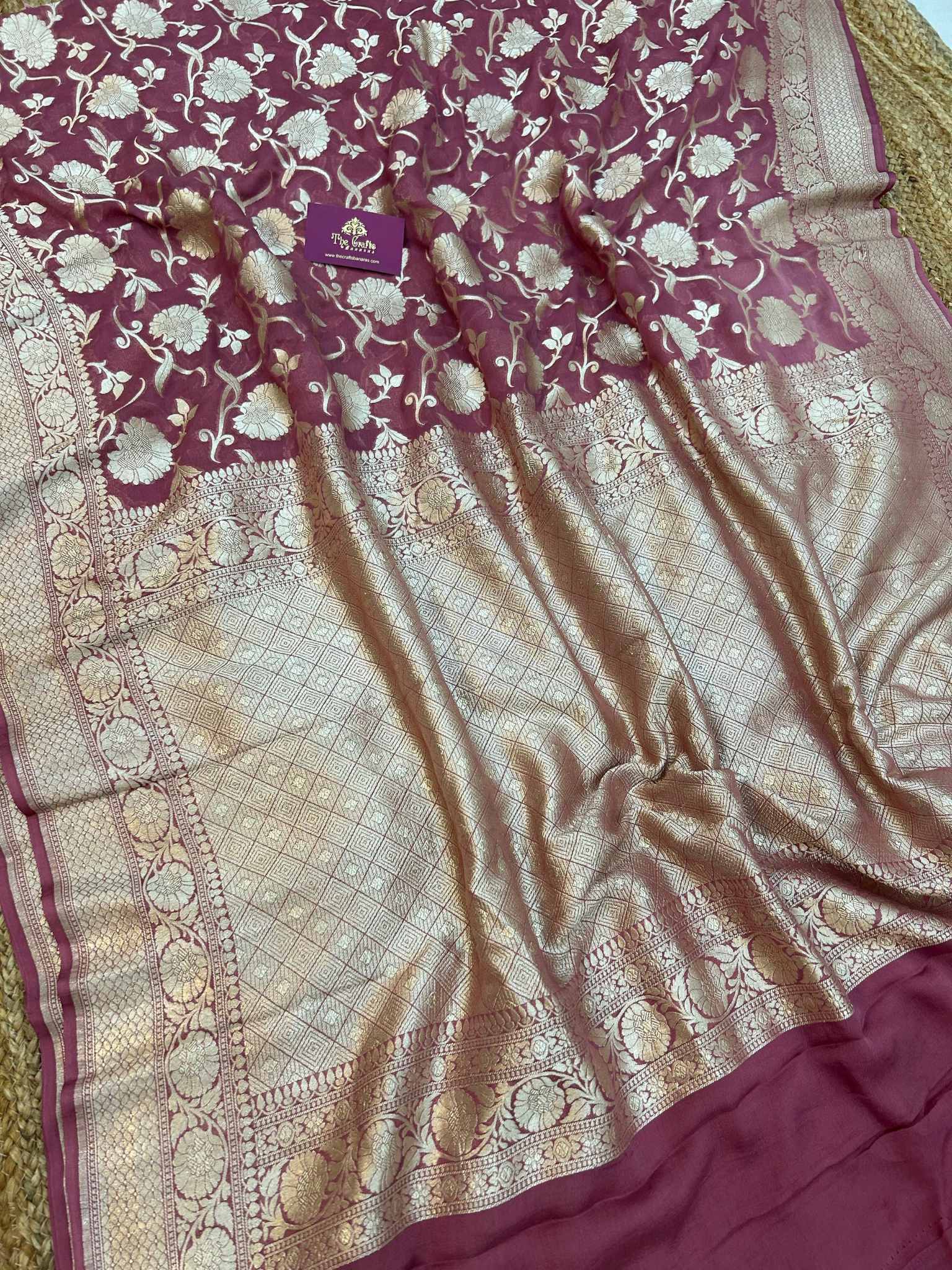 Khaddi Georgette Banarasi Saree - Water Zari