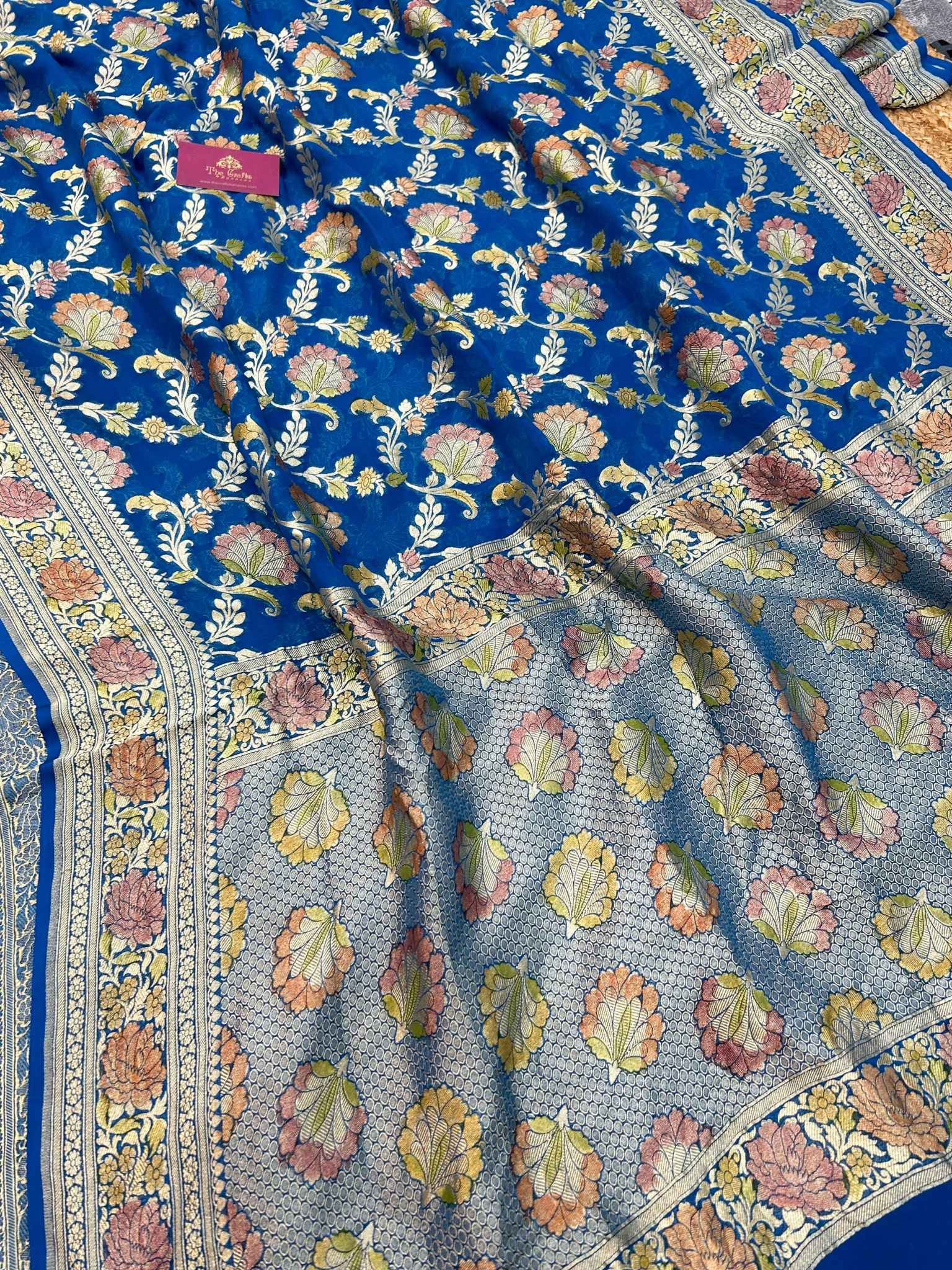 Khaddi Georgette Handloom Banarasi Saree