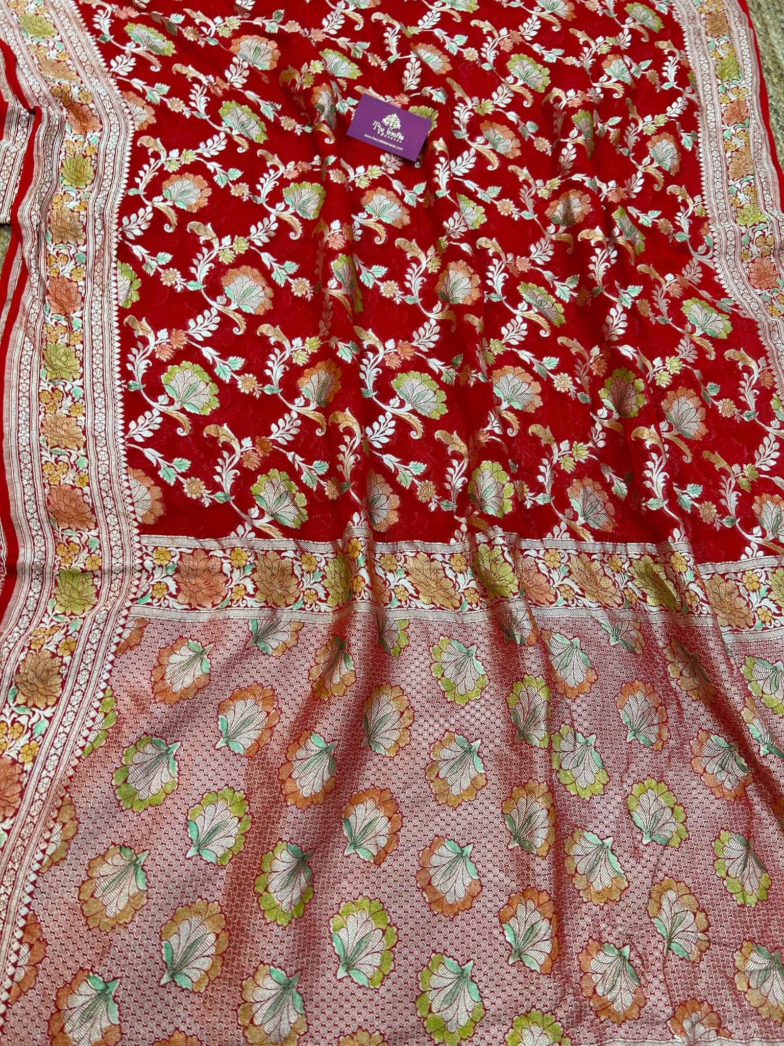 Khaddi Georgette Handloom Banarasi Saree