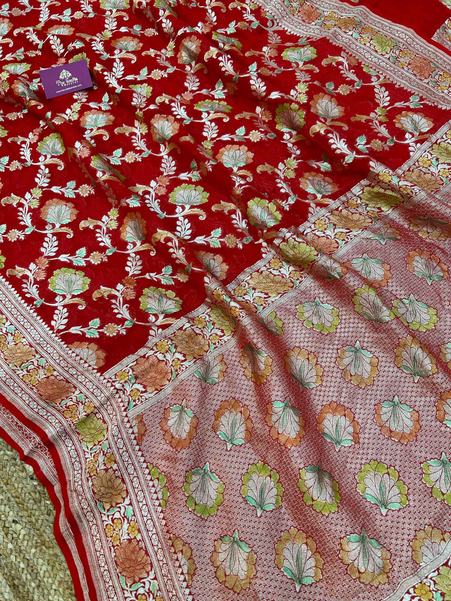 Khaddi Georgette Handloom Banarasi Saree