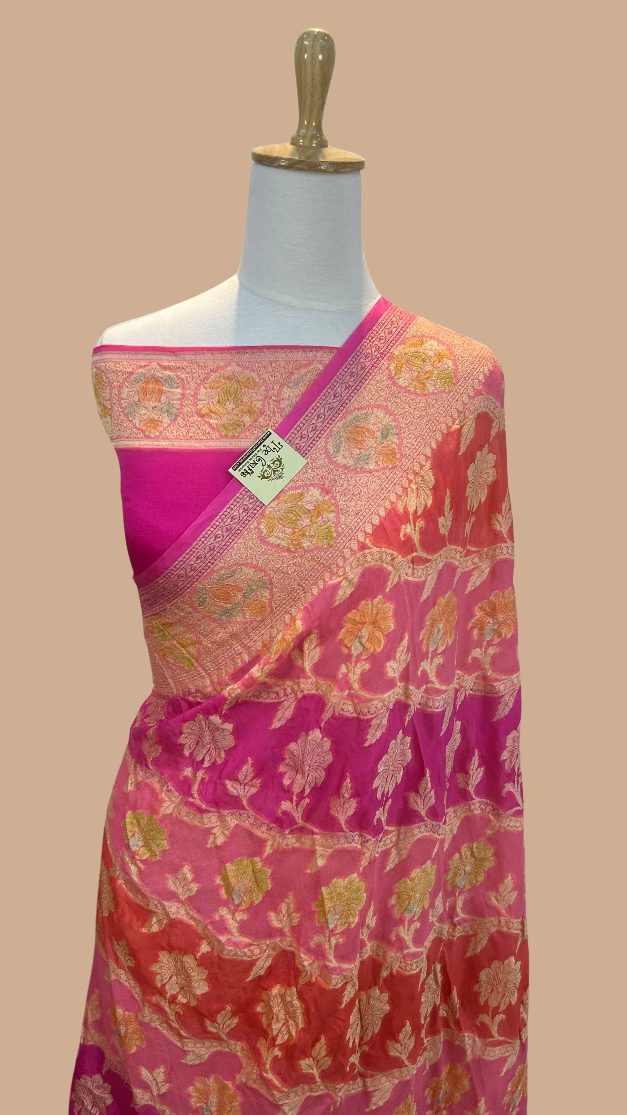 Pure Khaddi Chiffon Banarasi Saree