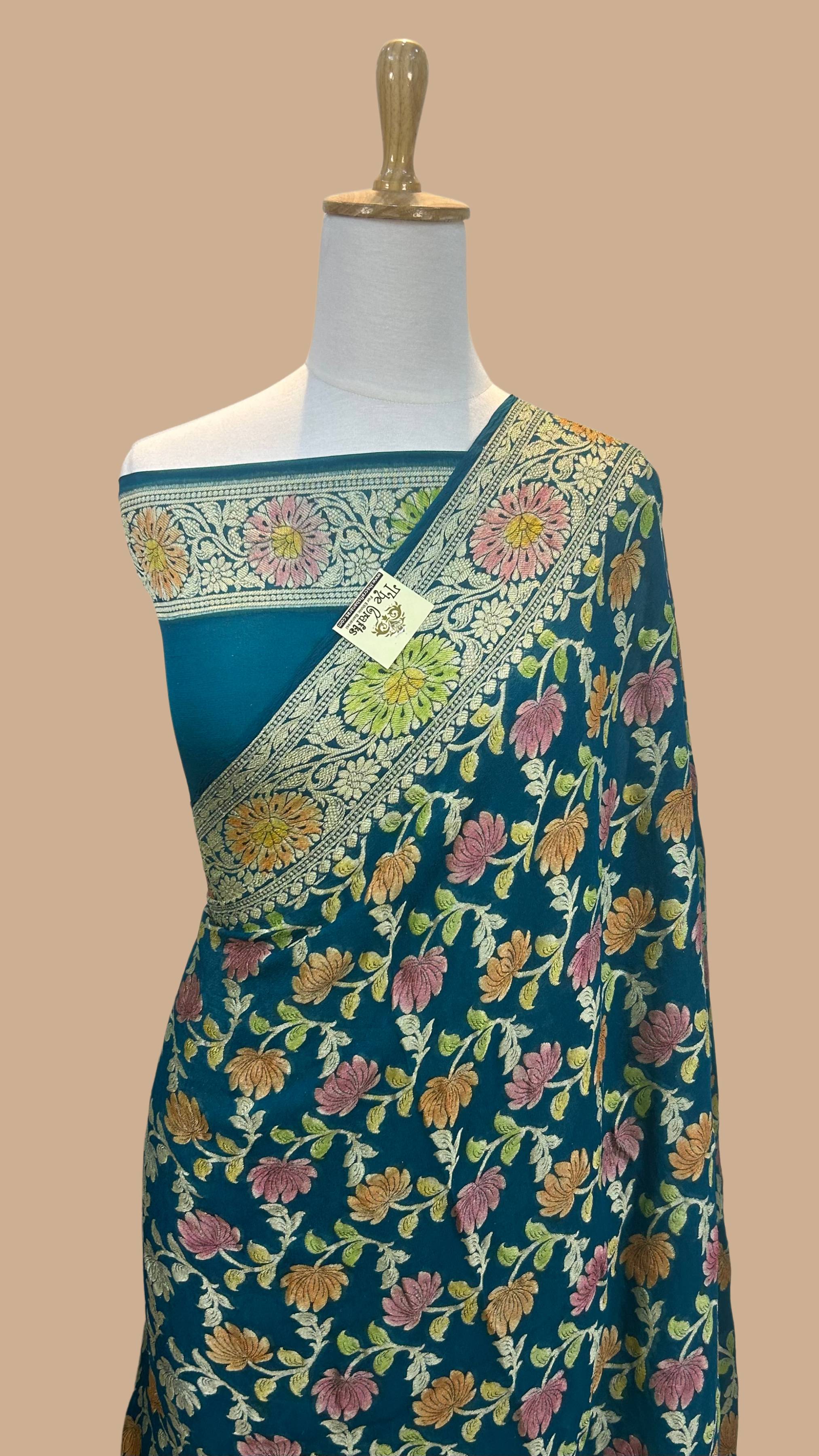 Pure Khaddi Chiffon Banarasi Saree