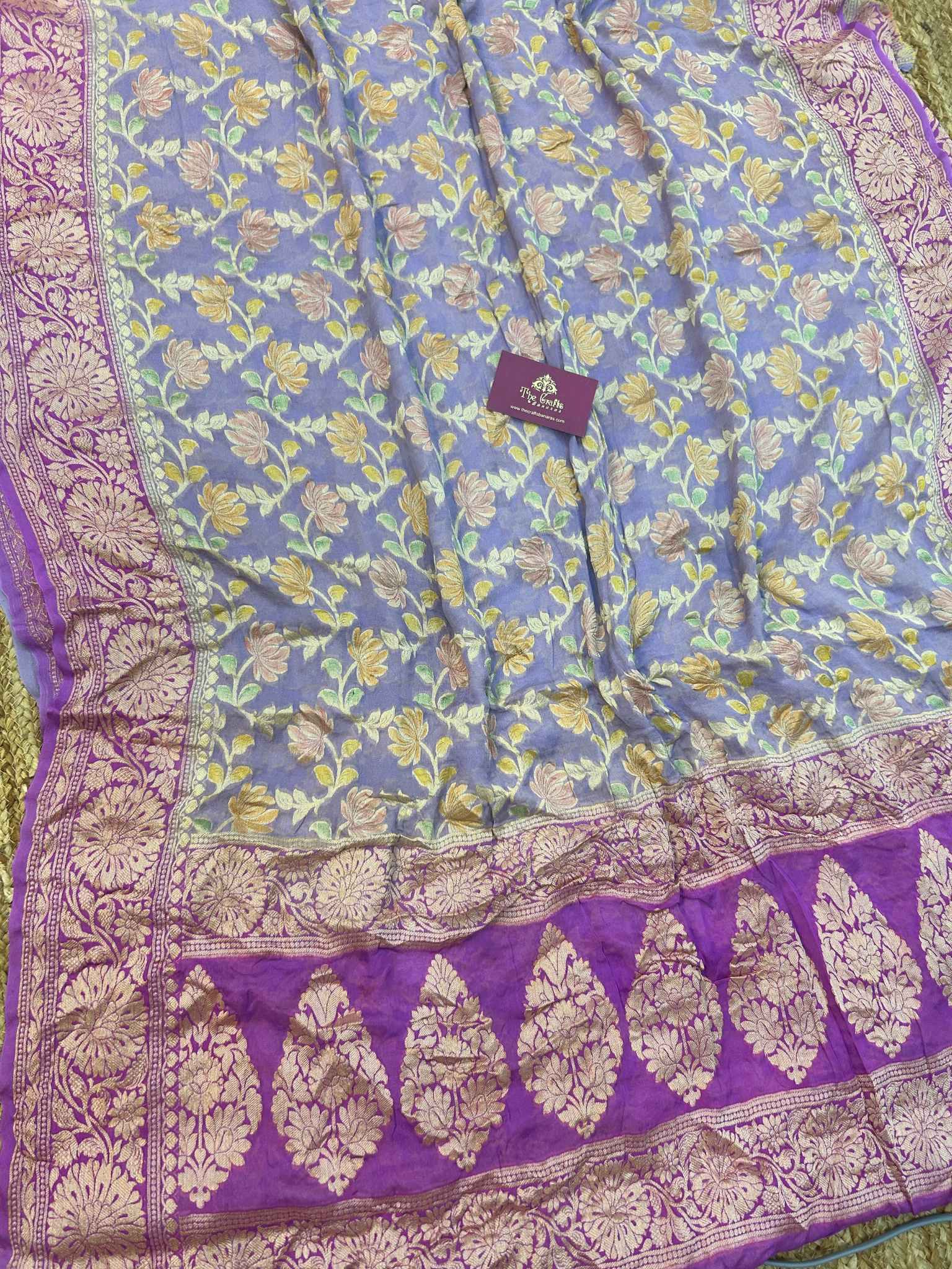 Pure Khaddi Chiffon Banarasi Saree