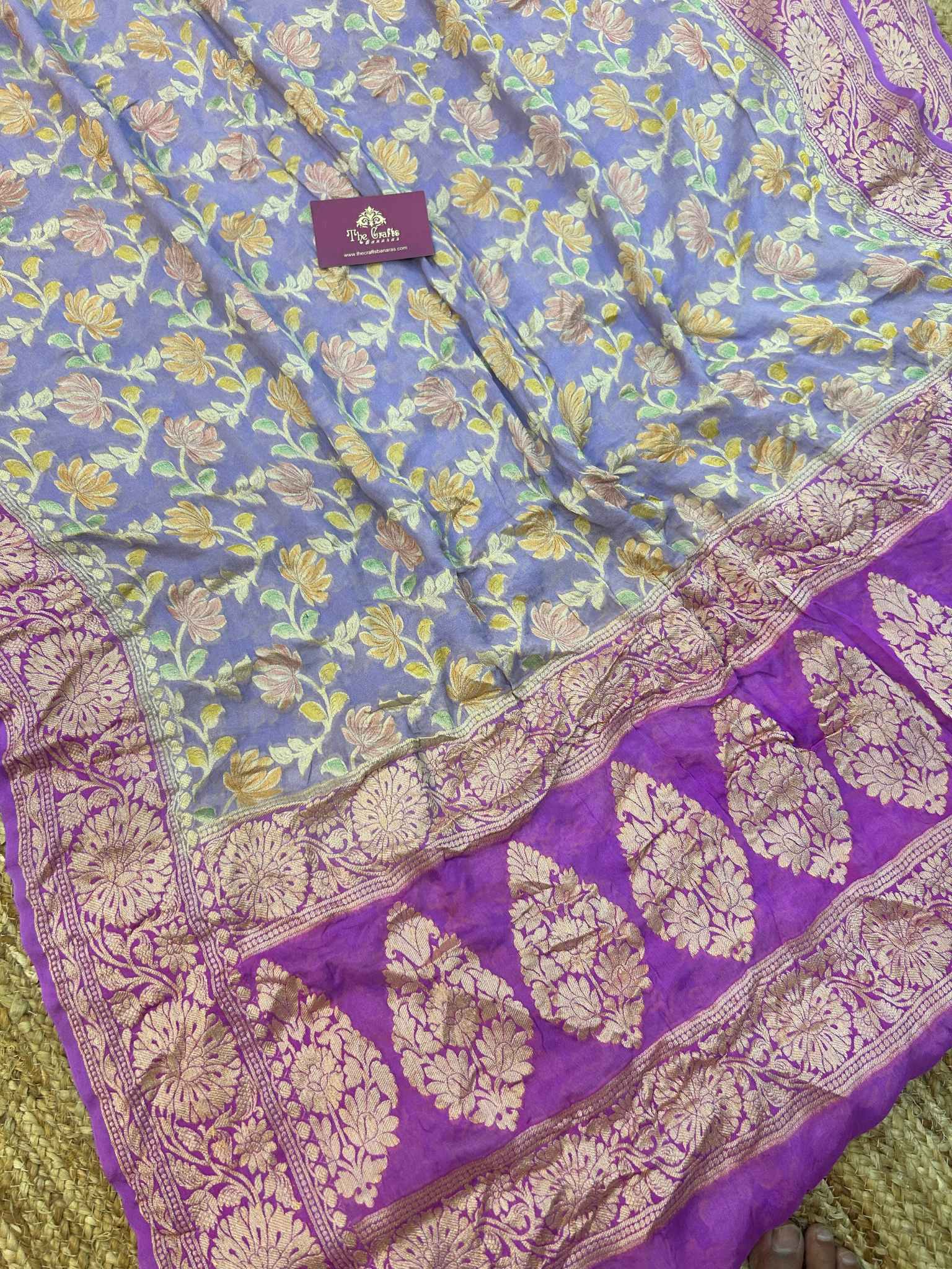 Pure Khaddi Chiffon Banarasi Saree