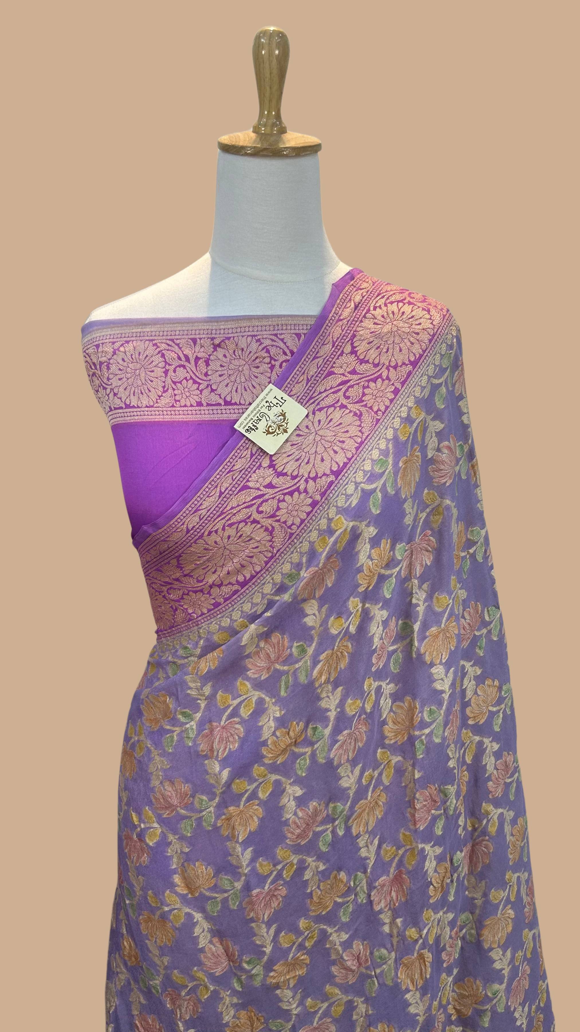 Pure Khaddi Chiffon Banarasi Saree