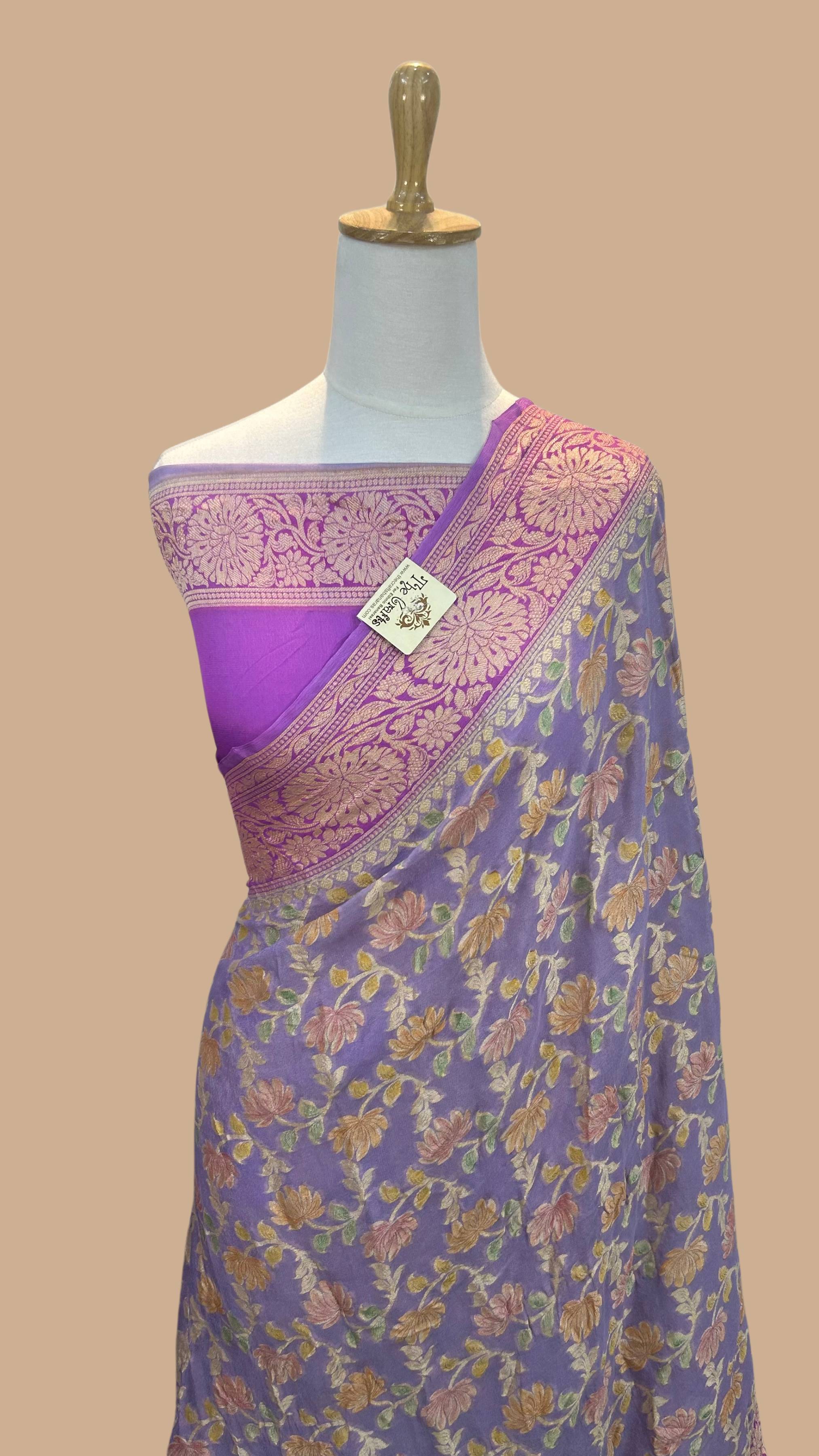 Pure Khaddi Chiffon Banarasi Saree