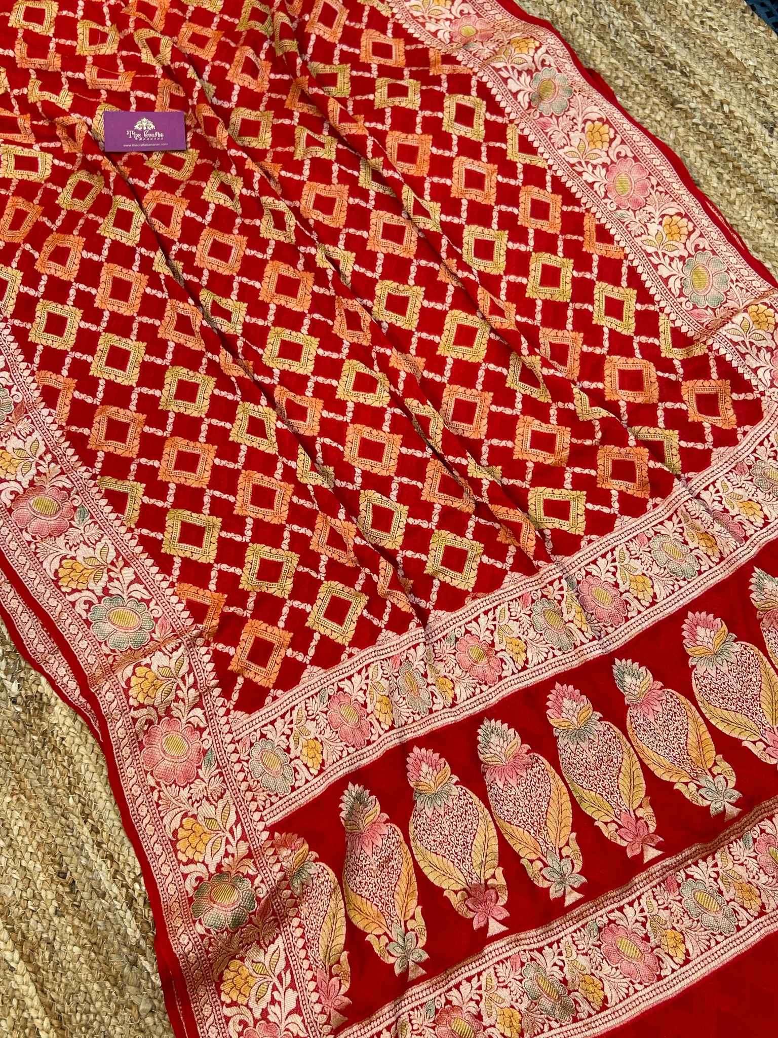 Pure Khaddi Chiffon Banarasi Saree