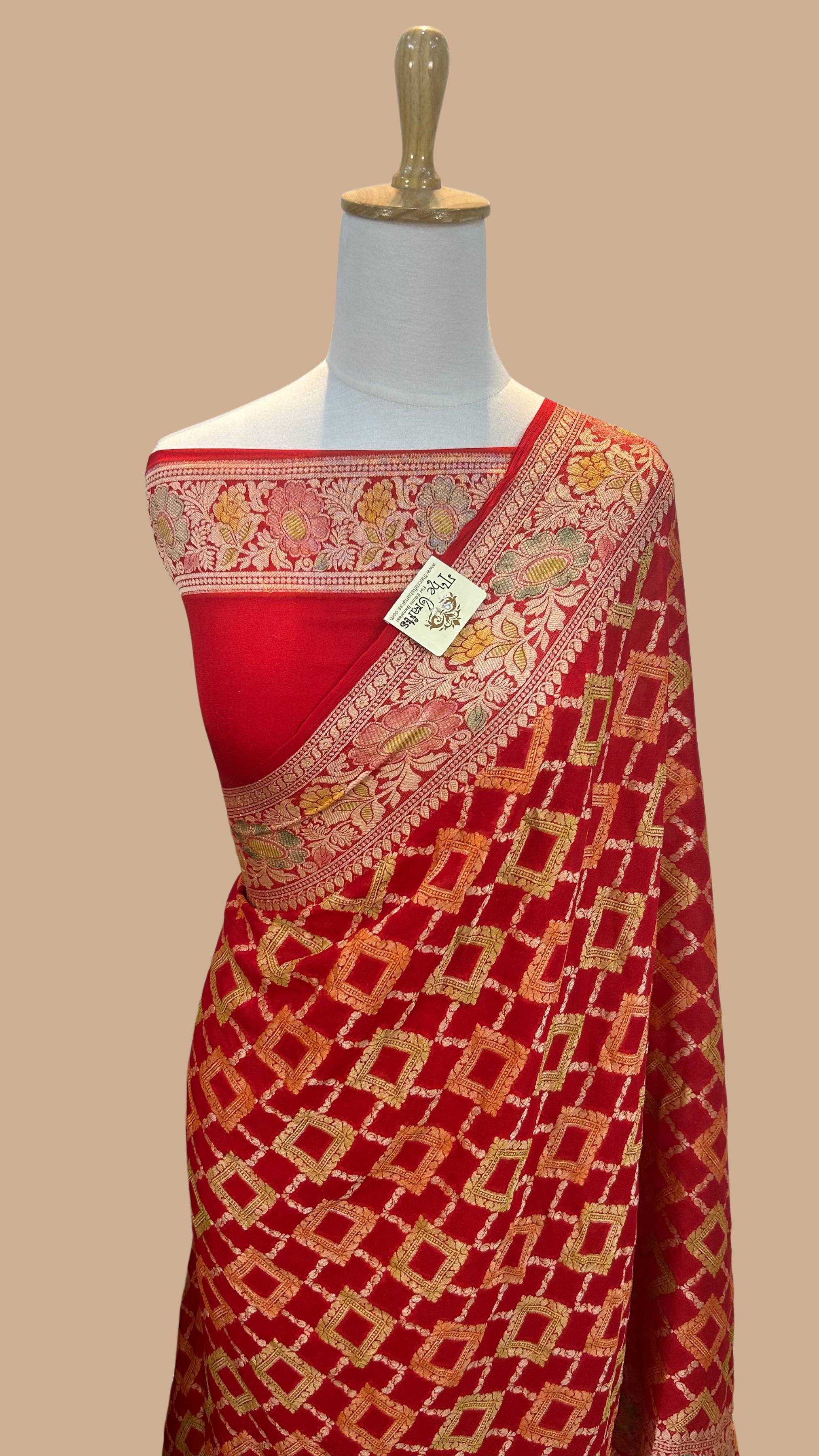 Pure Khaddi Chiffon Banarasi Saree