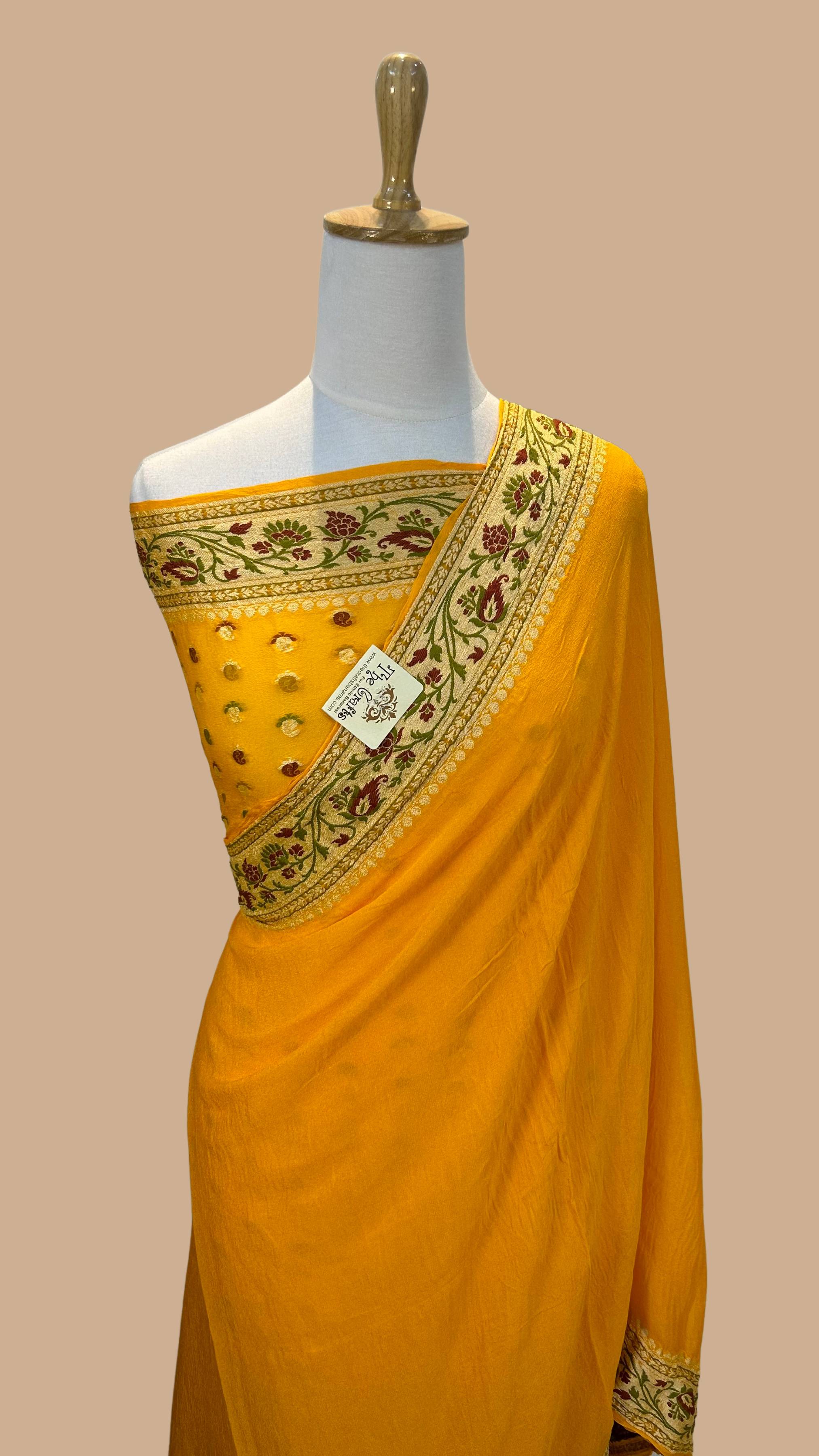 Pure Khaddi Chiffon Banarasi Saree