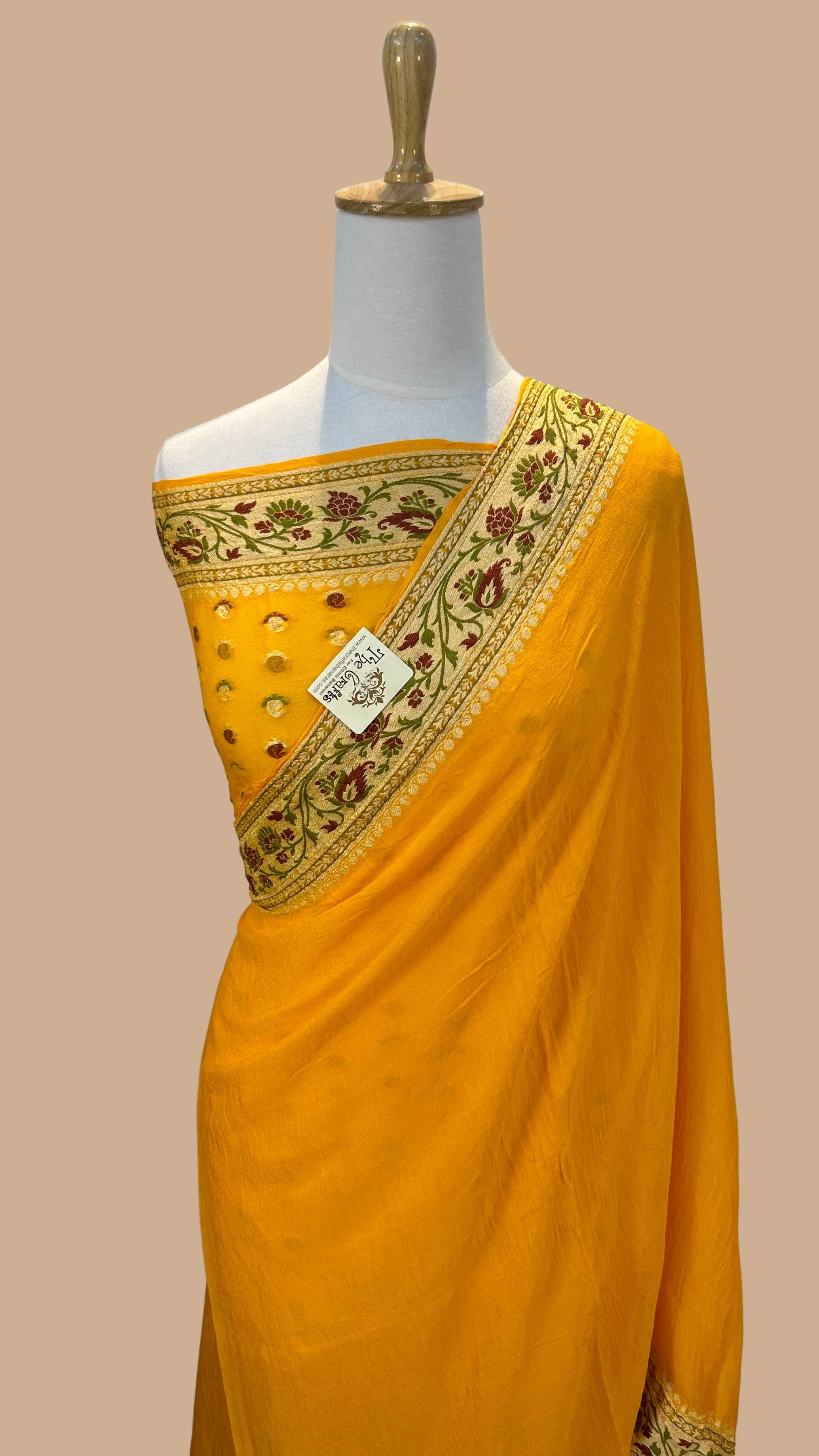 Pure Khaddi Chiffon Banarasi Saree