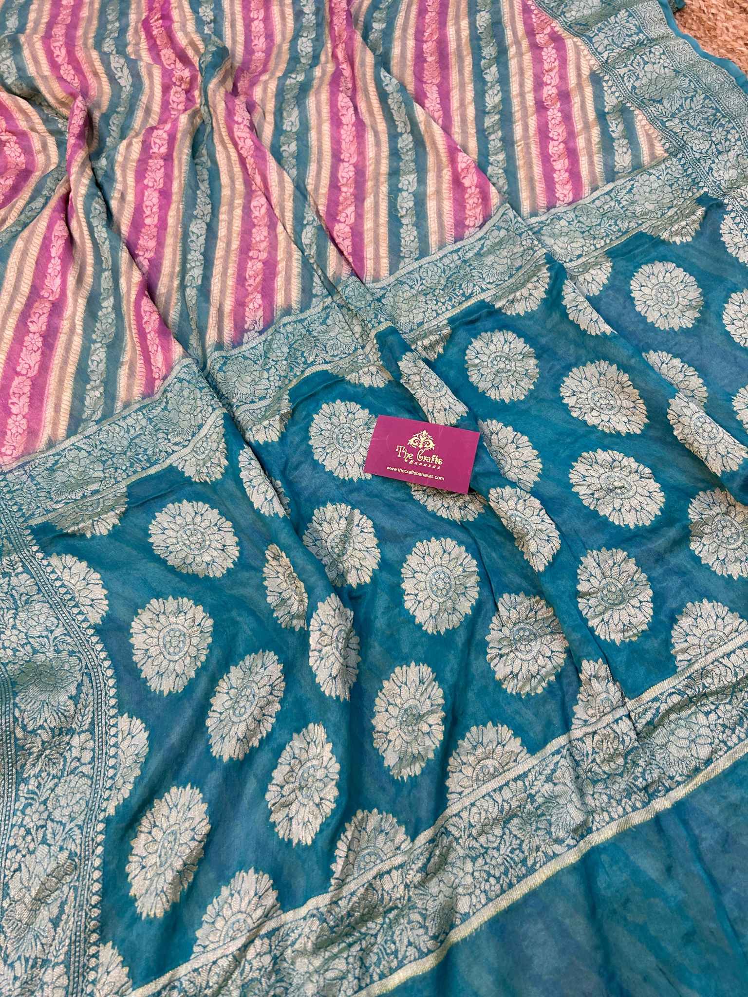 Pure Khaddi Chiffon Banarasi Saree