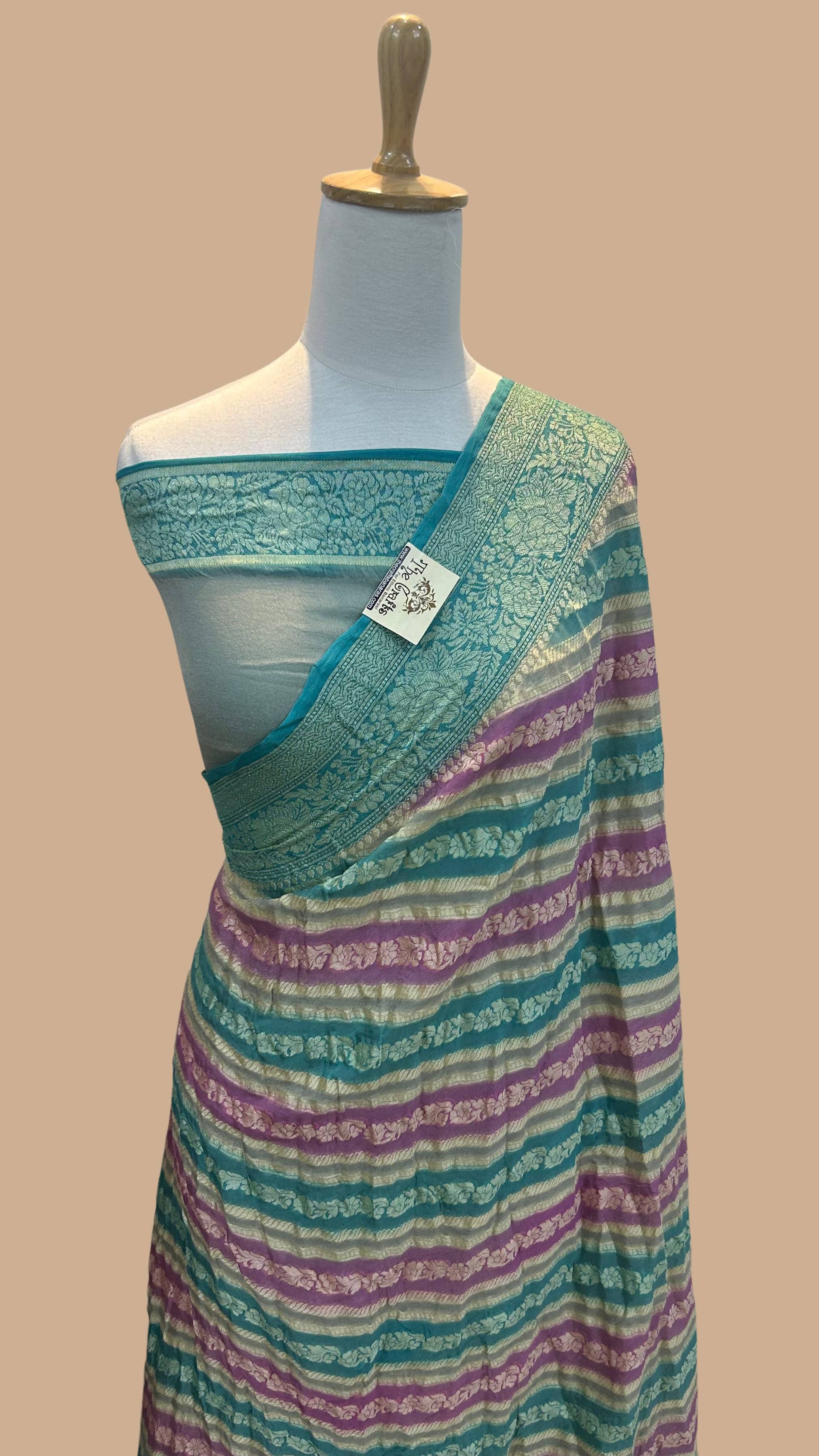 Pure Khaddi Chiffon Banarasi Saree