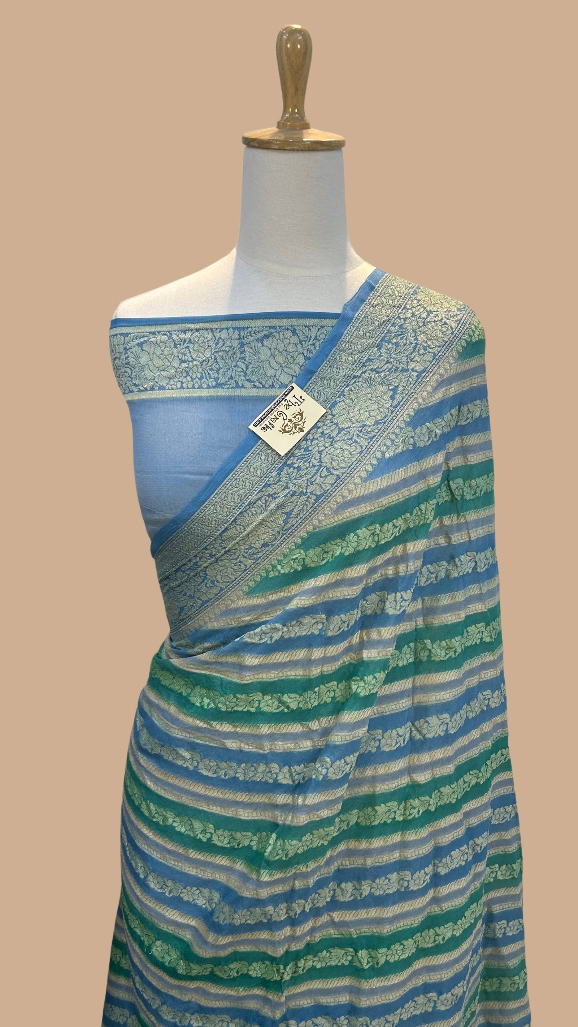 Pure Khaddi Chiffon Banarasi Saree