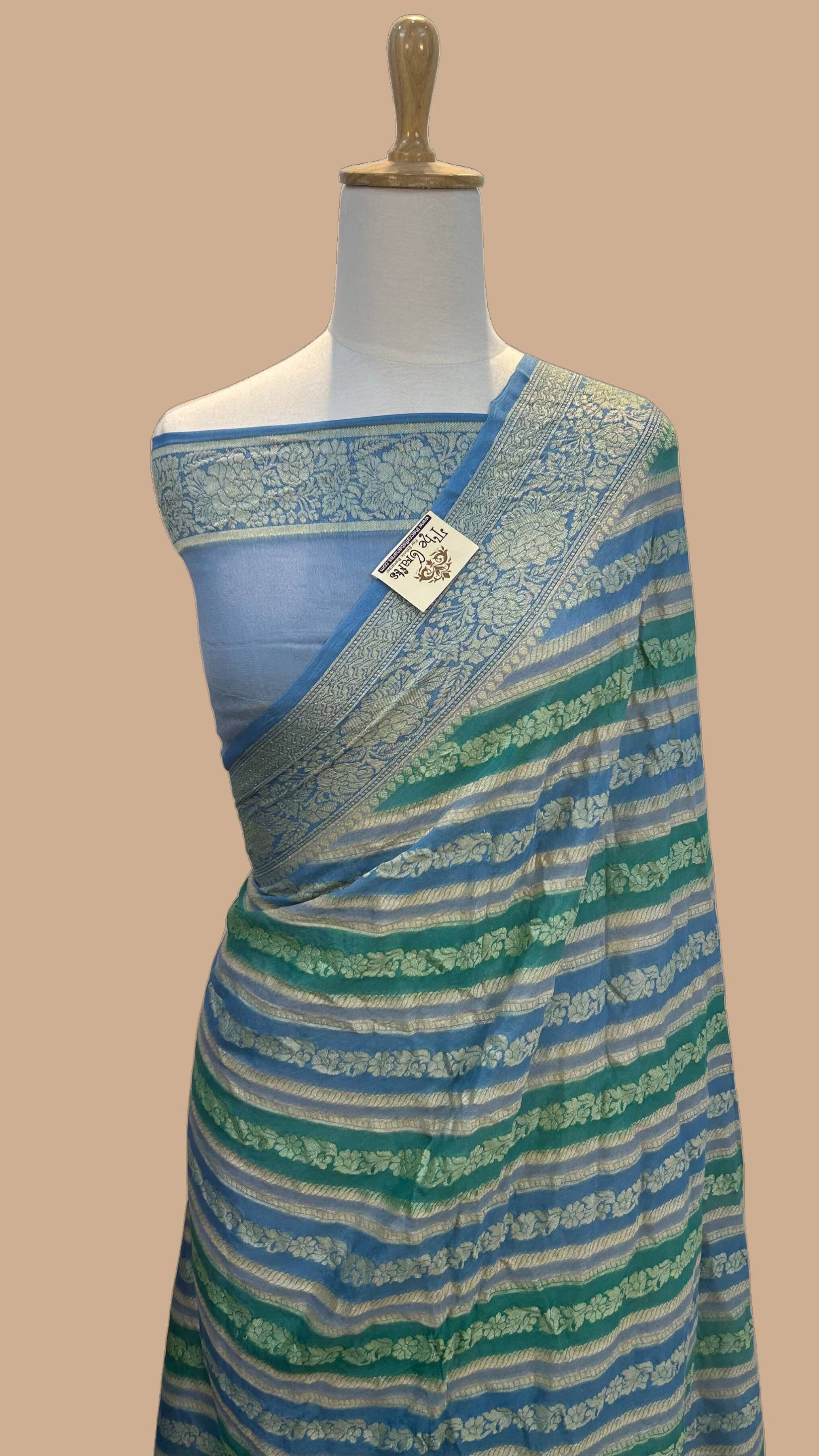 Pure Khaddi Chiffon Banarasi Saree