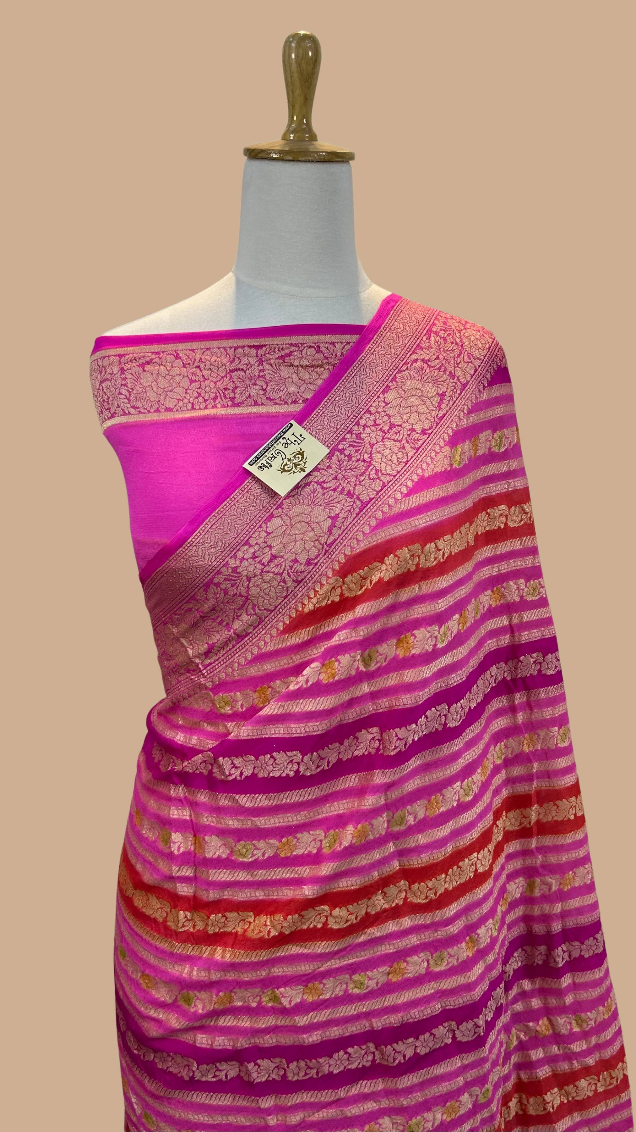 Pure Khaddi Chiffon Banarasi Saree