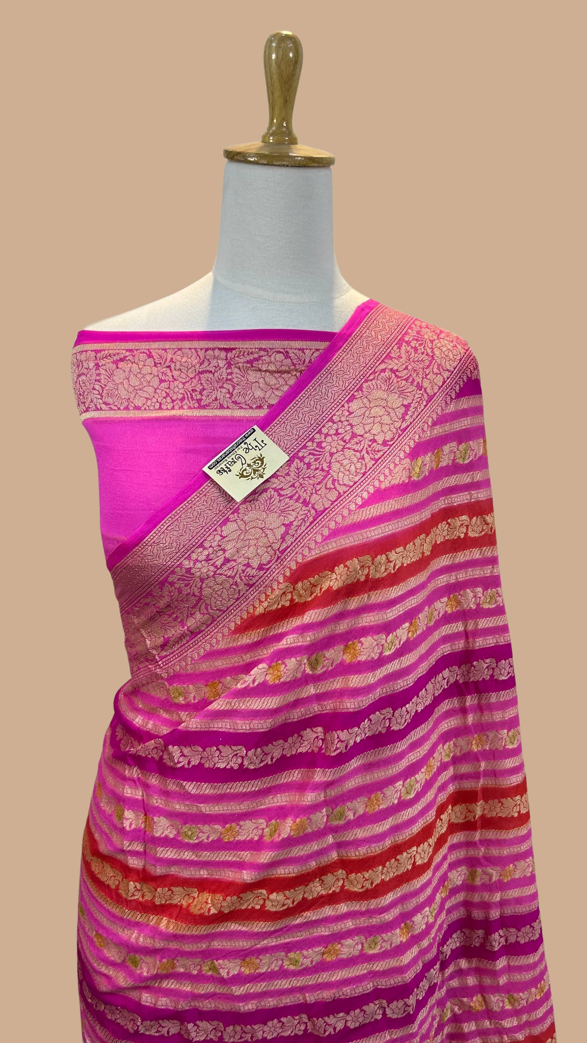 Pure Khaddi Chiffon Banarasi Saree