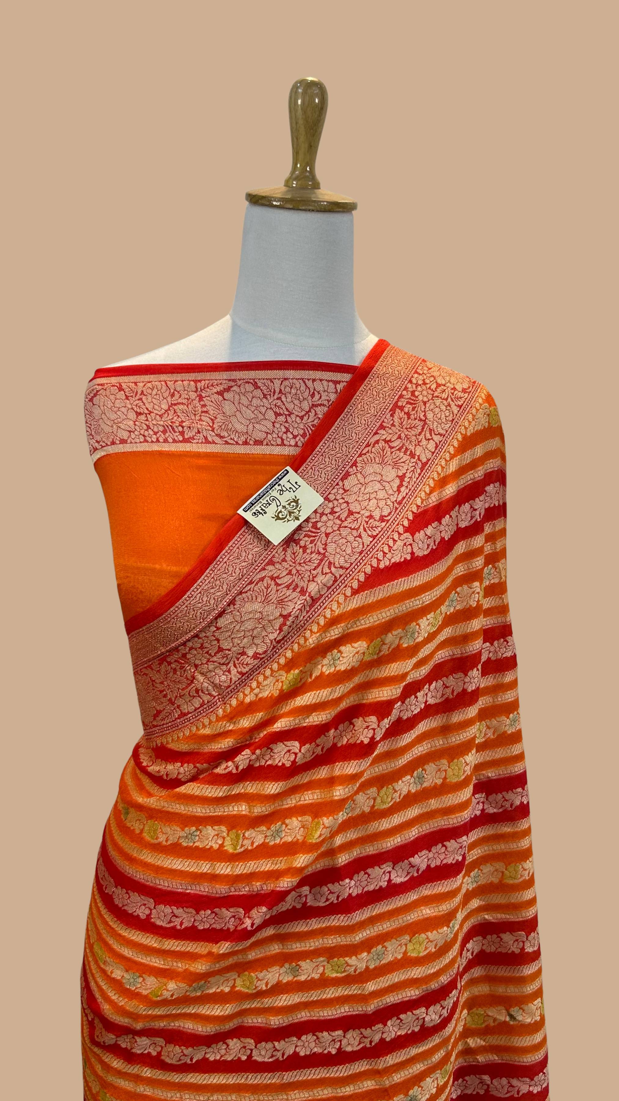 Pure Khaddi Chiffon Banarasi Saree