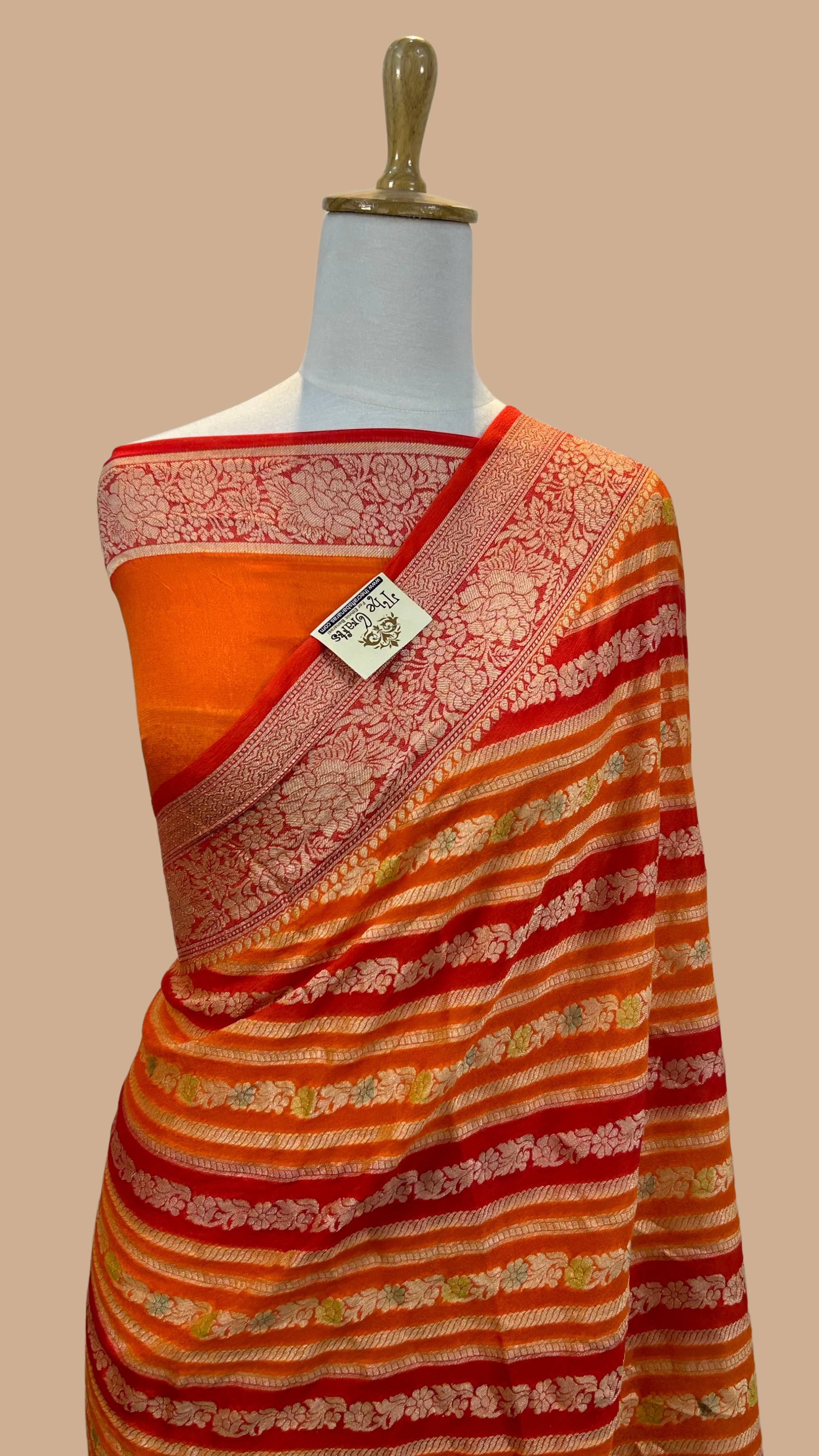 Pure Khaddi Chiffon Banarasi Saree