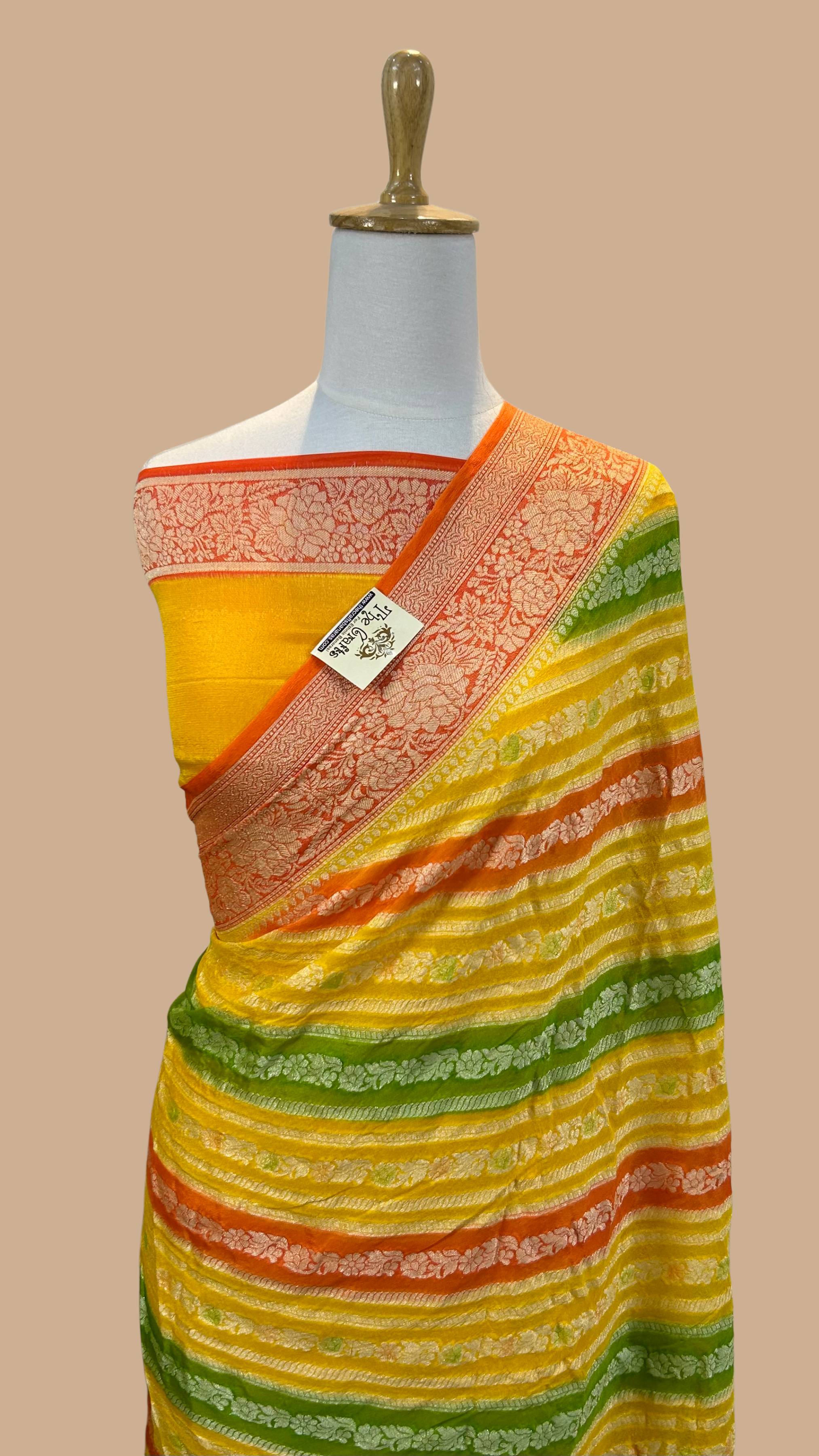 Pure Khaddi Chiffon Banarasi Saree