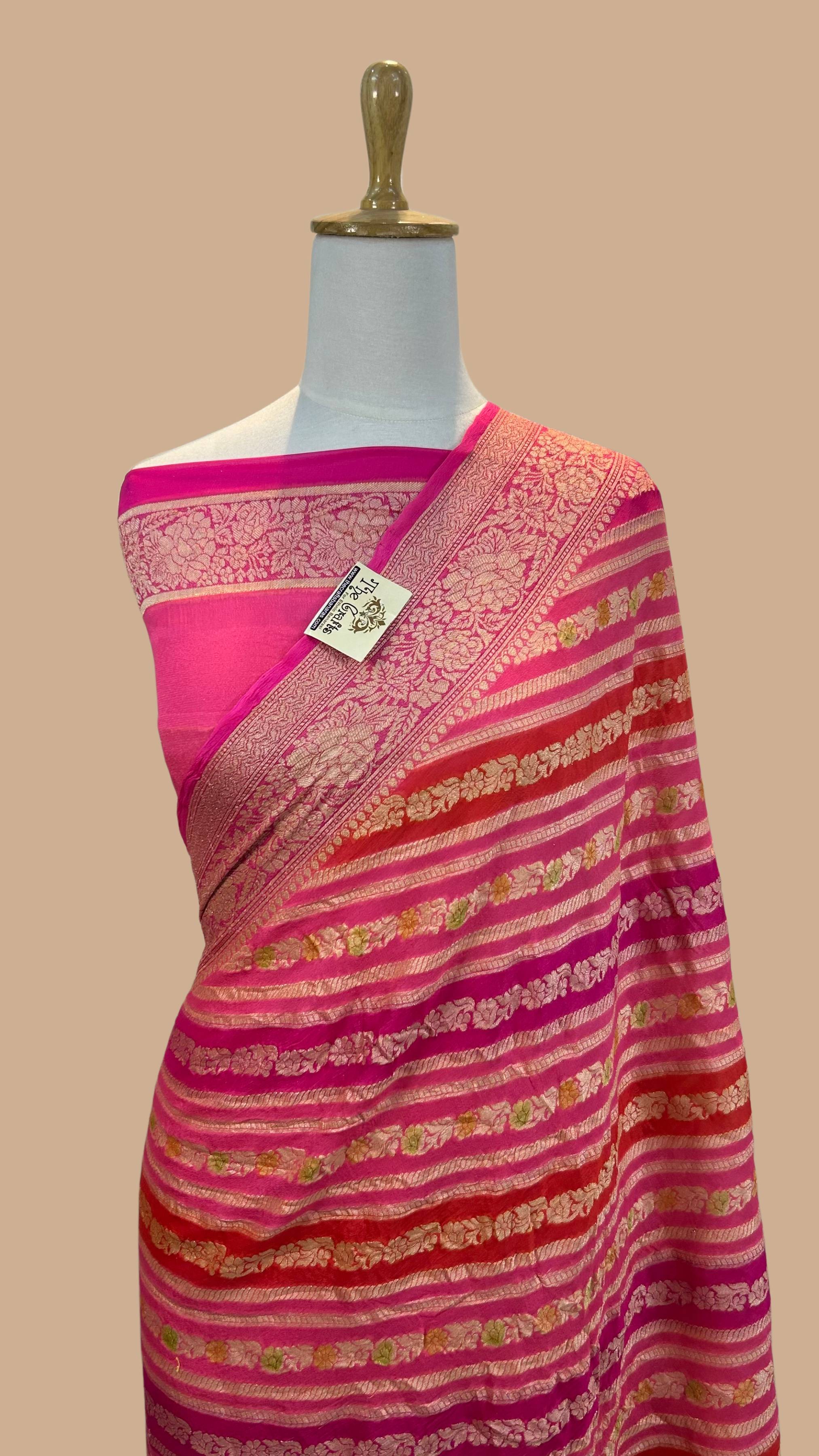 Pure Khaddi Chiffon Banarasi Saree