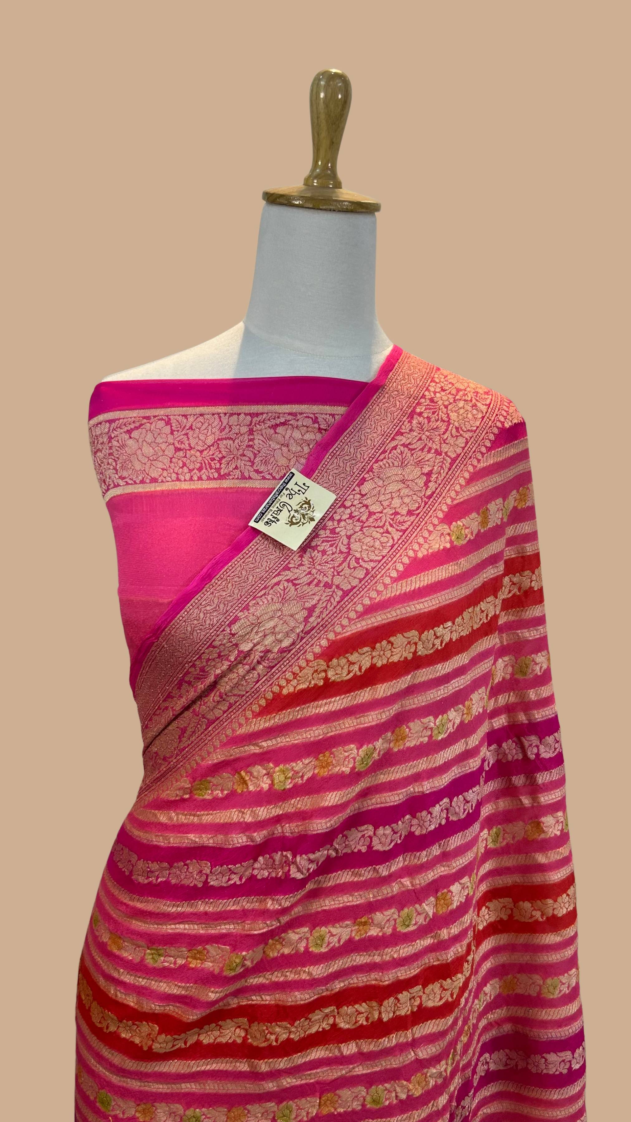 Pure Khaddi Chiffon Banarasi Saree