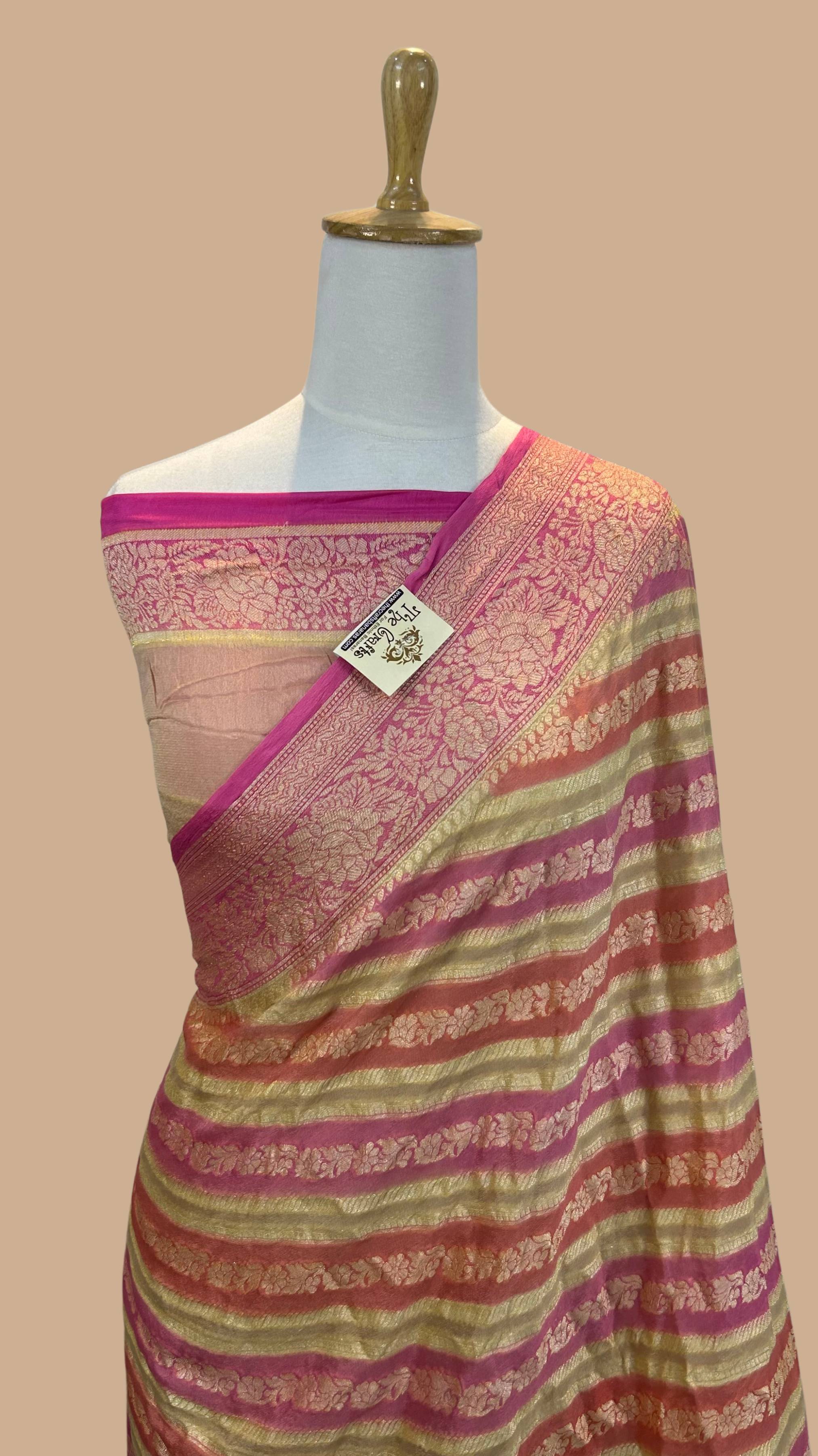 Pure Khaddi Chiffon Banarasi Saree